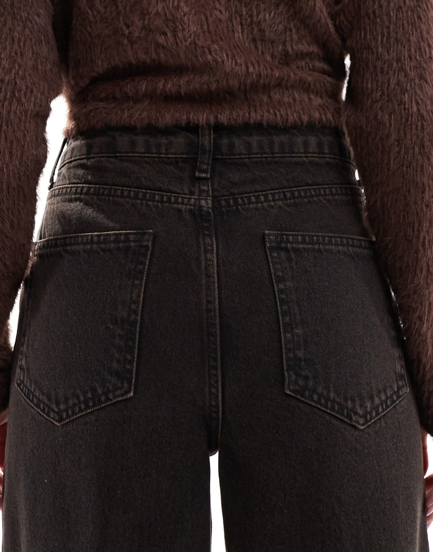 Threadbare wide leg turn up jeans in chocolate brown - ASOS Sample Sale