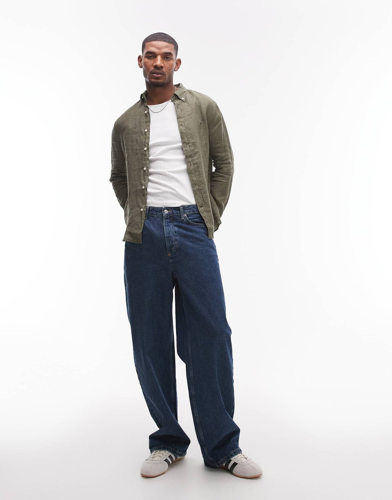 Tommy Hilfiger linen shirt in olive green - ASOS Sample Sale