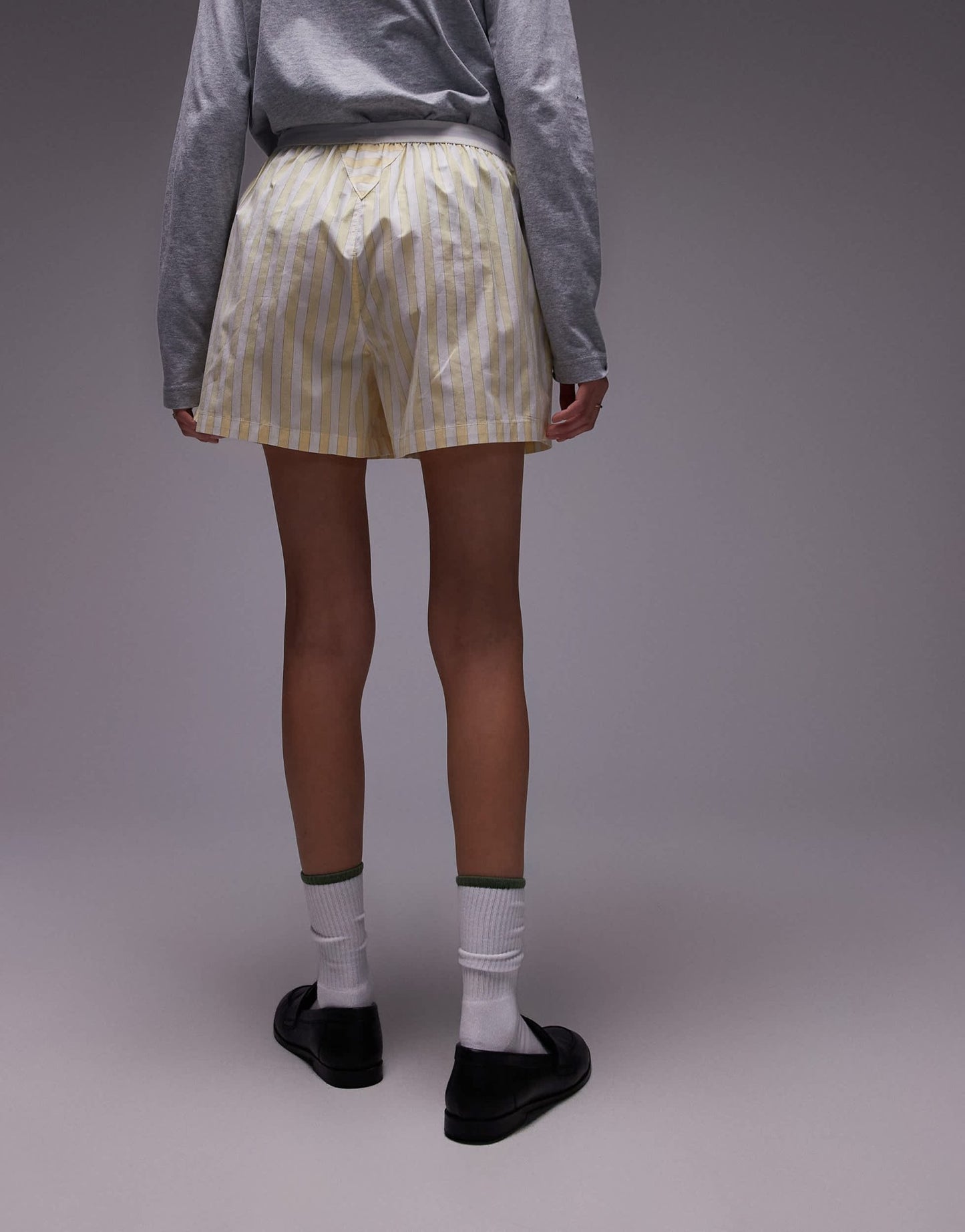 Tommy Hilfiger poplin boxer shorts in butter yellow stripe - ASOS Sample Sale