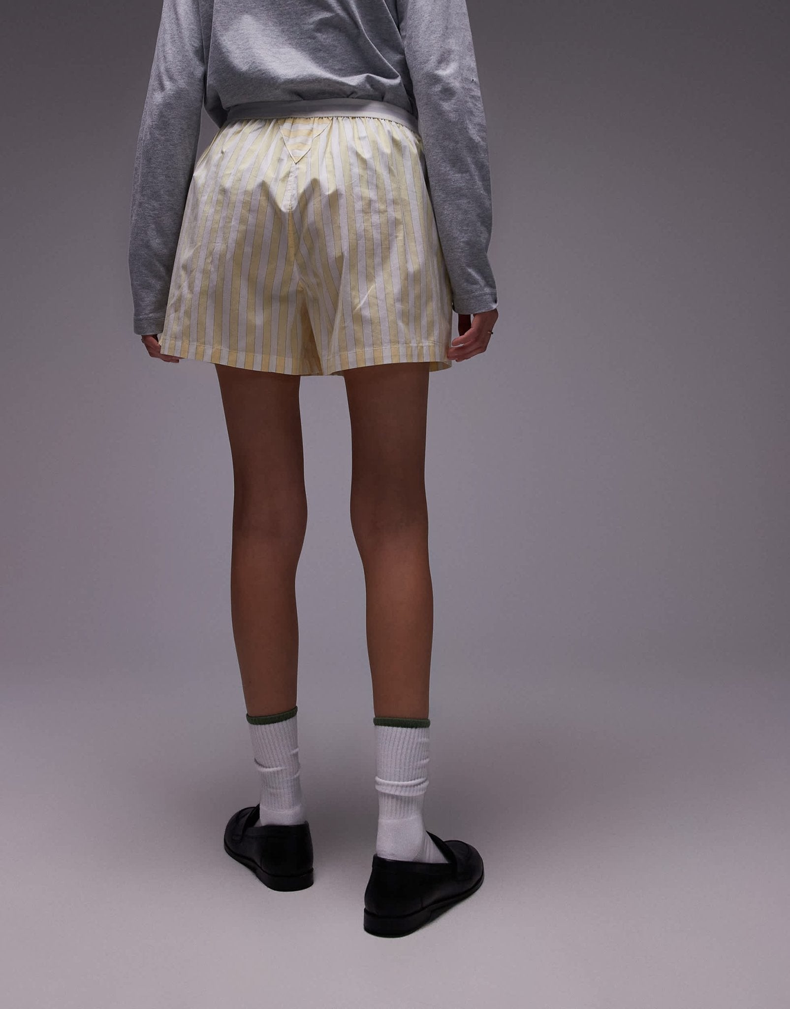 Tommy Hilfiger poplin boxer shorts in butter yellow stripe - ASOS Sample Sale