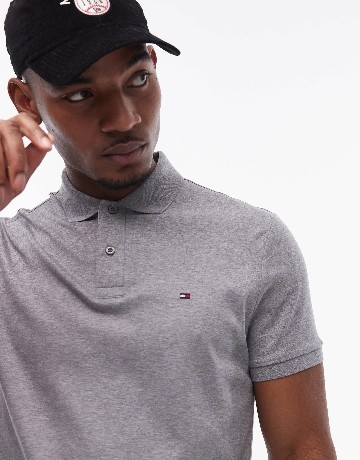 Tommy Hilfiger regular cotton polo shirt in grey heather - ASOS Sample Sale