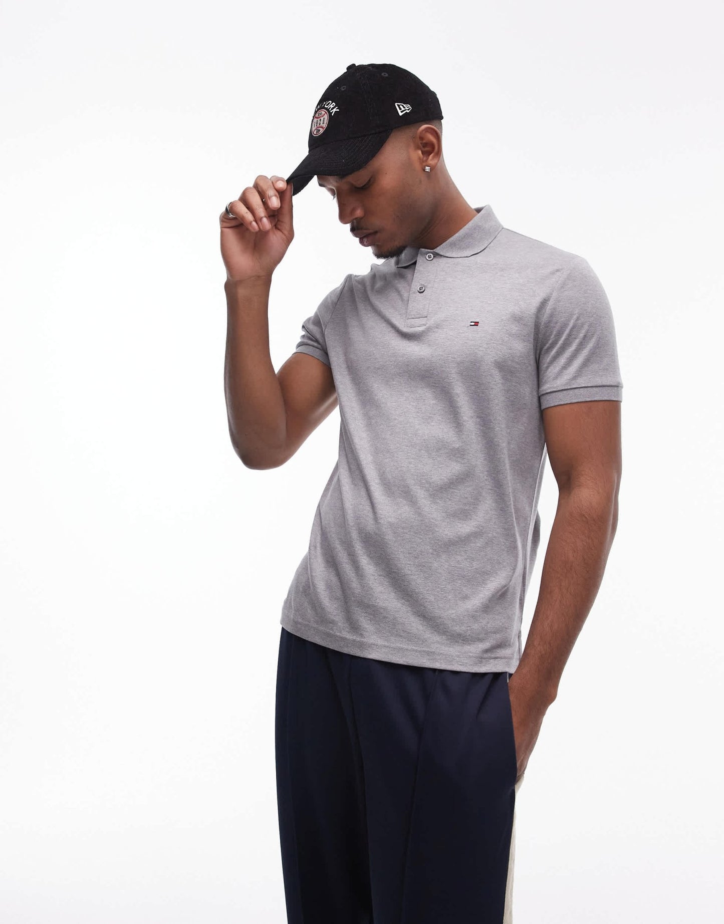 Tommy Hilfiger regular cotton polo shirt in grey heather - ASOS Sample Sale