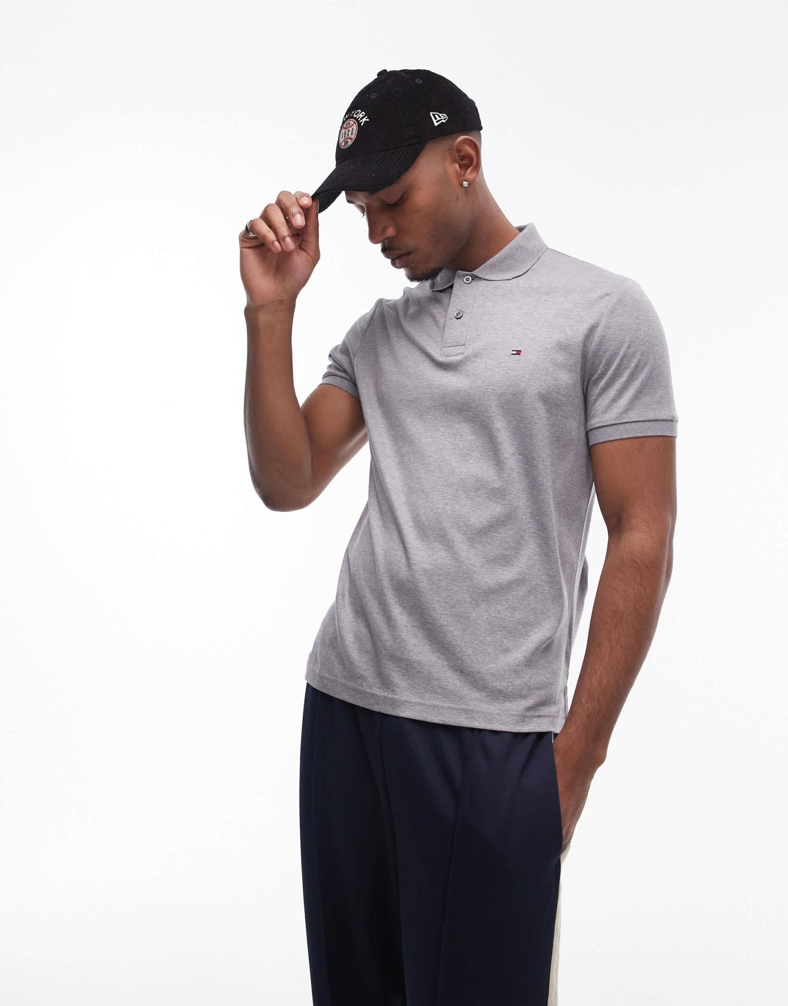 Tommy Hilfiger regular cotton polo shirt in grey heather - ASOS Sample Sale