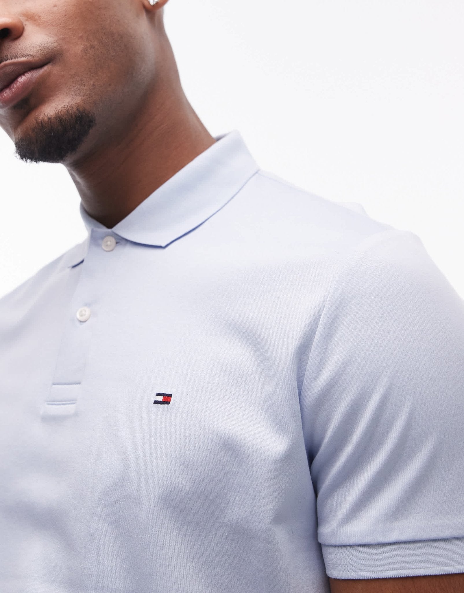 Tommy Hilfiger regular cotton polo shirt in pale blue - ASOS Sample Sale