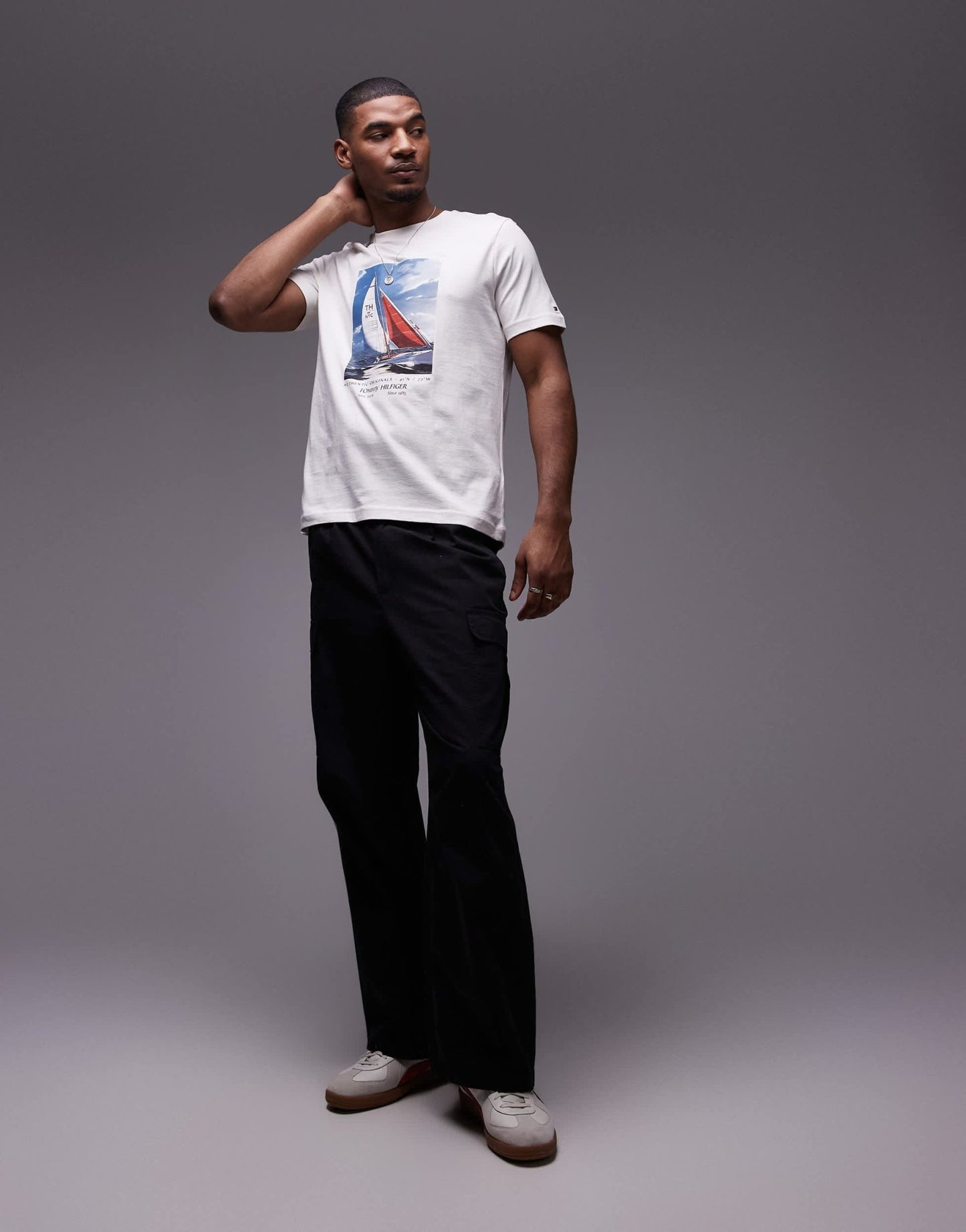 Tommy Hilfiger sailing graphic t-shirt in off white - ASOS Sample Sale