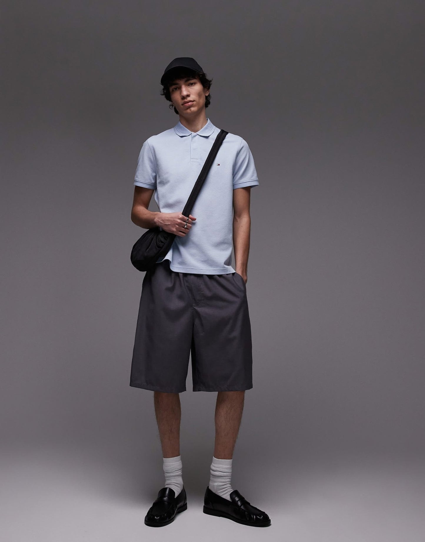 Tommy Hilfiger textured regular polo shirt in pale blue - ASOS Sample Sale
