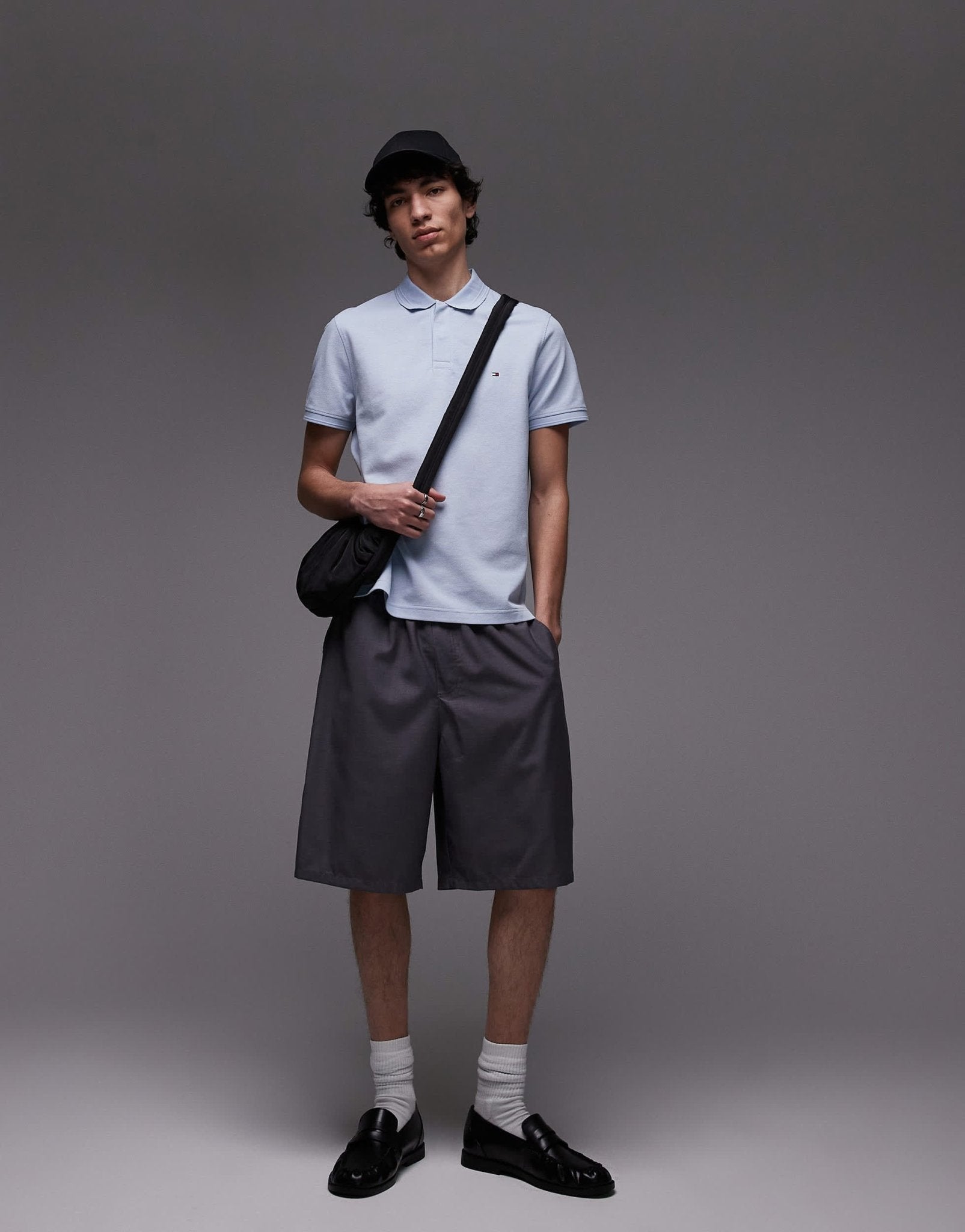Tommy Hilfiger textured regular polo shirt in pale blue - ASOS Sample Sale