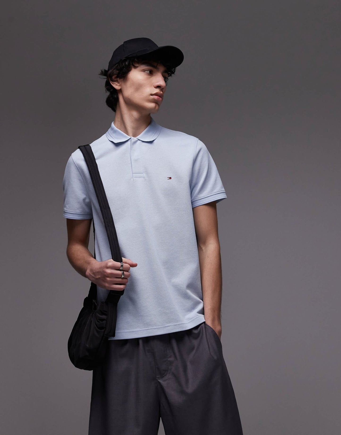 Tommy Hilfiger textured regular polo shirt in pale blue - ASOS Sample Sale