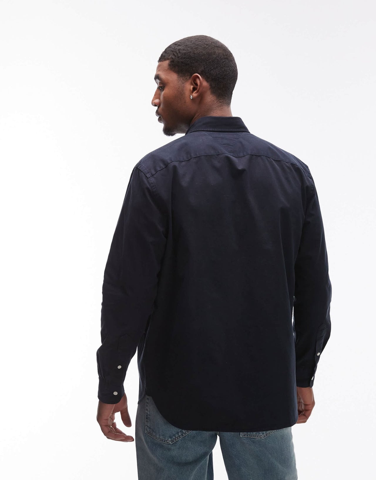 Tommy Hilfiger twill solid shirt in navy - ASOS Sample Sale