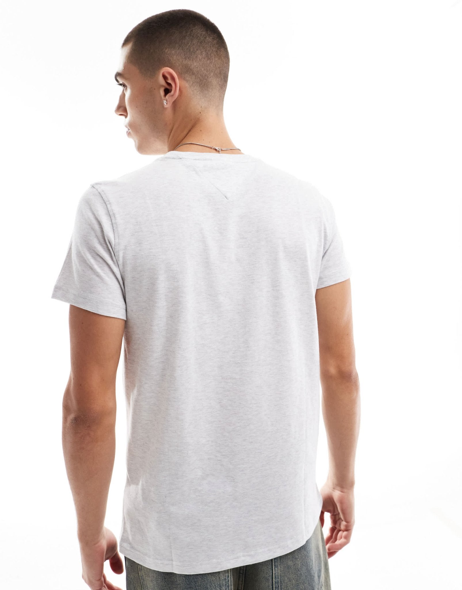 Tommy Jeans 2 pack slim flag logo t-shirts in grey and navy - ASOS Sample Sale