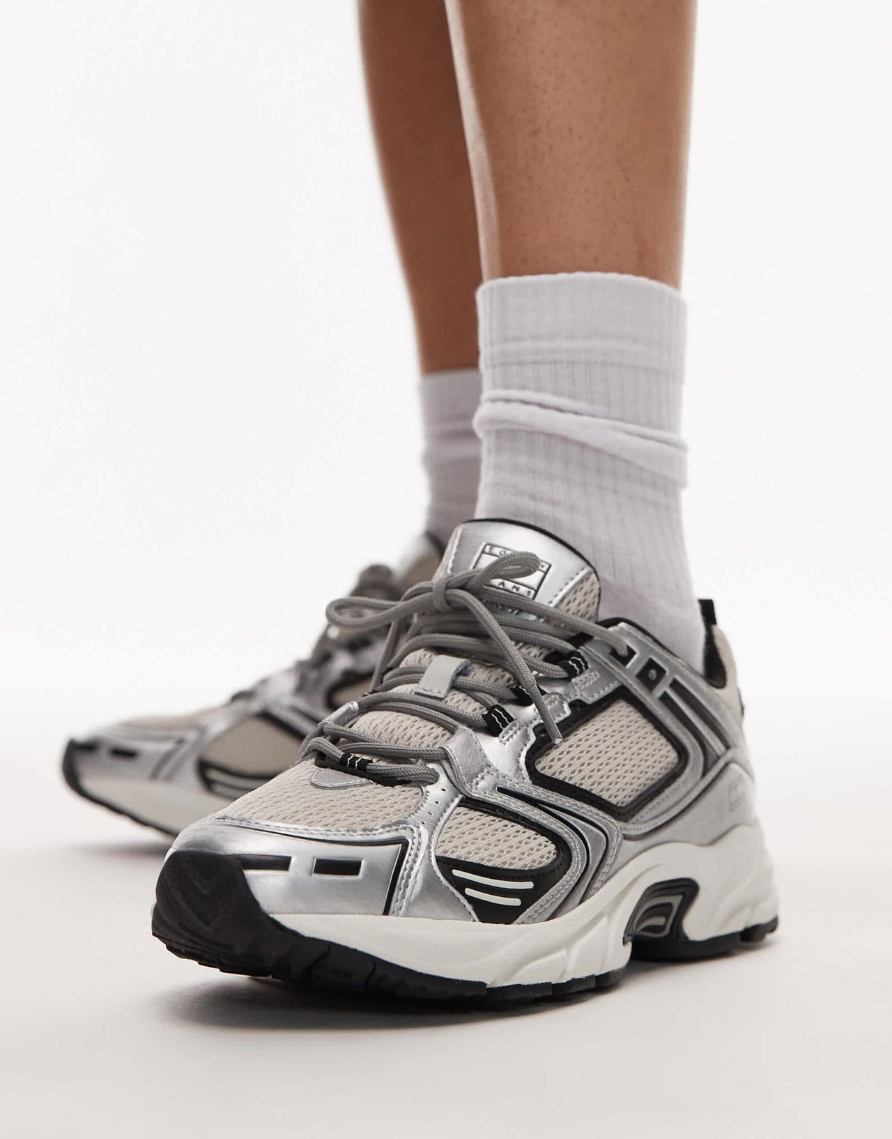 Tommy Jeans Archive 97 metallic trainers in black - ASOS Sample Sale