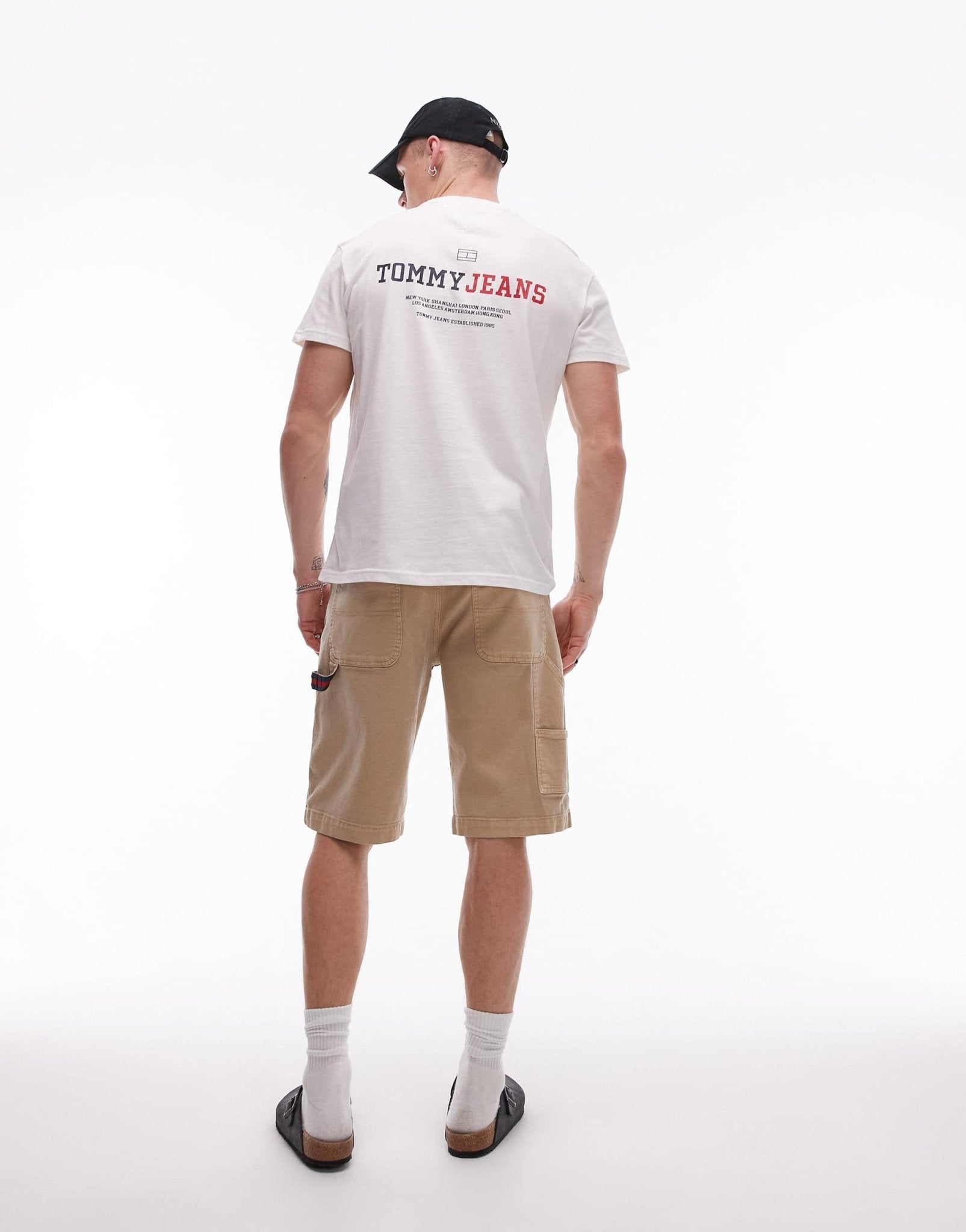 Tommy Jeans canvas carpenter shorts in beige - ASOS Sample Sale