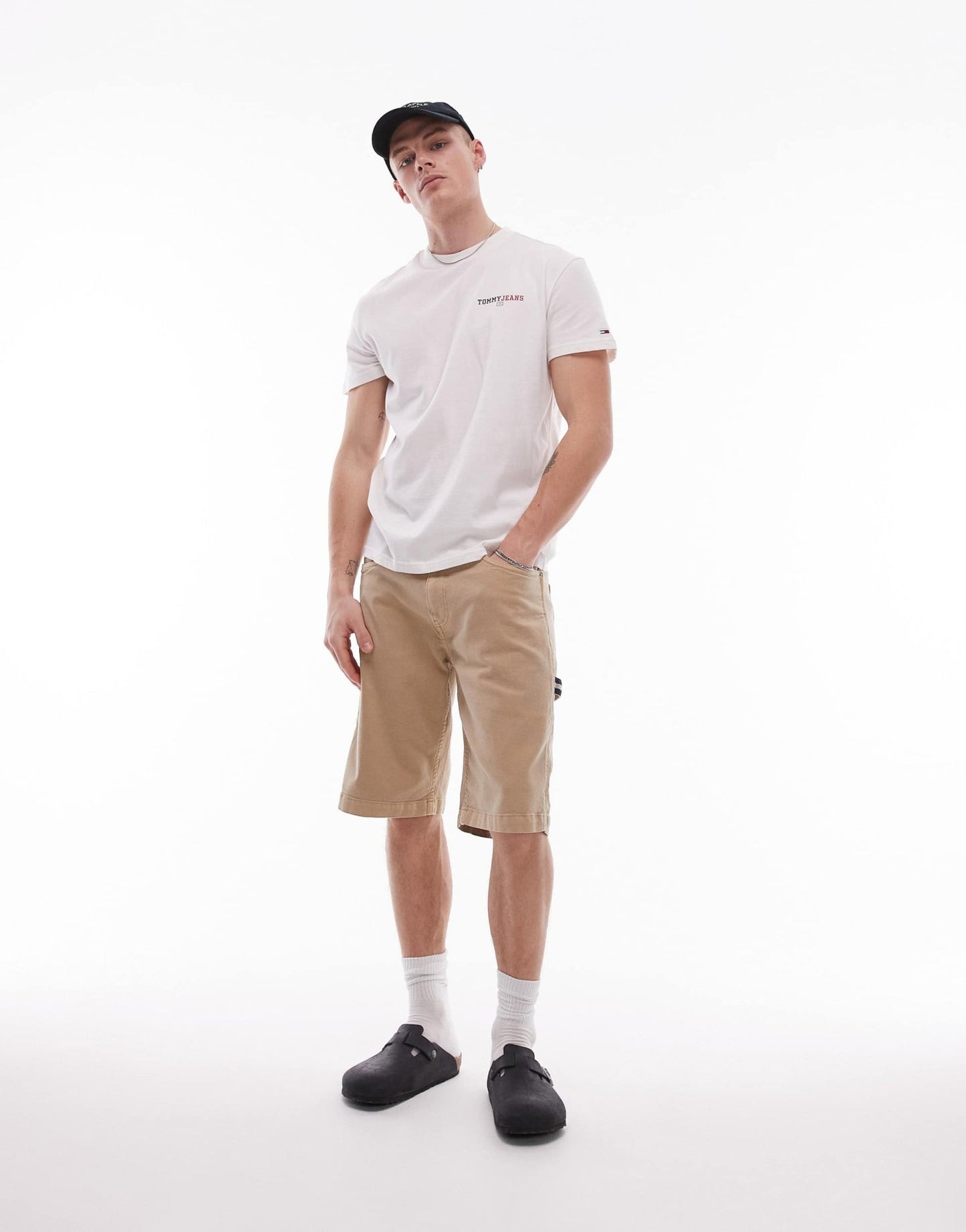 Tommy Jeans canvas carpenter shorts in beige - ASOS Sample Sale