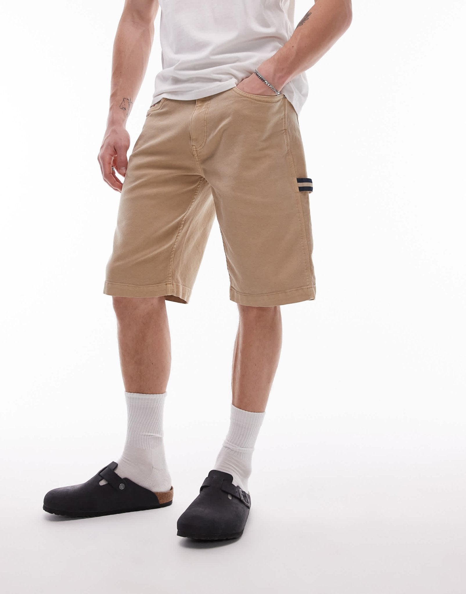 Tommy Jeans canvas carpenter shorts in beige - ASOS Sample Sale