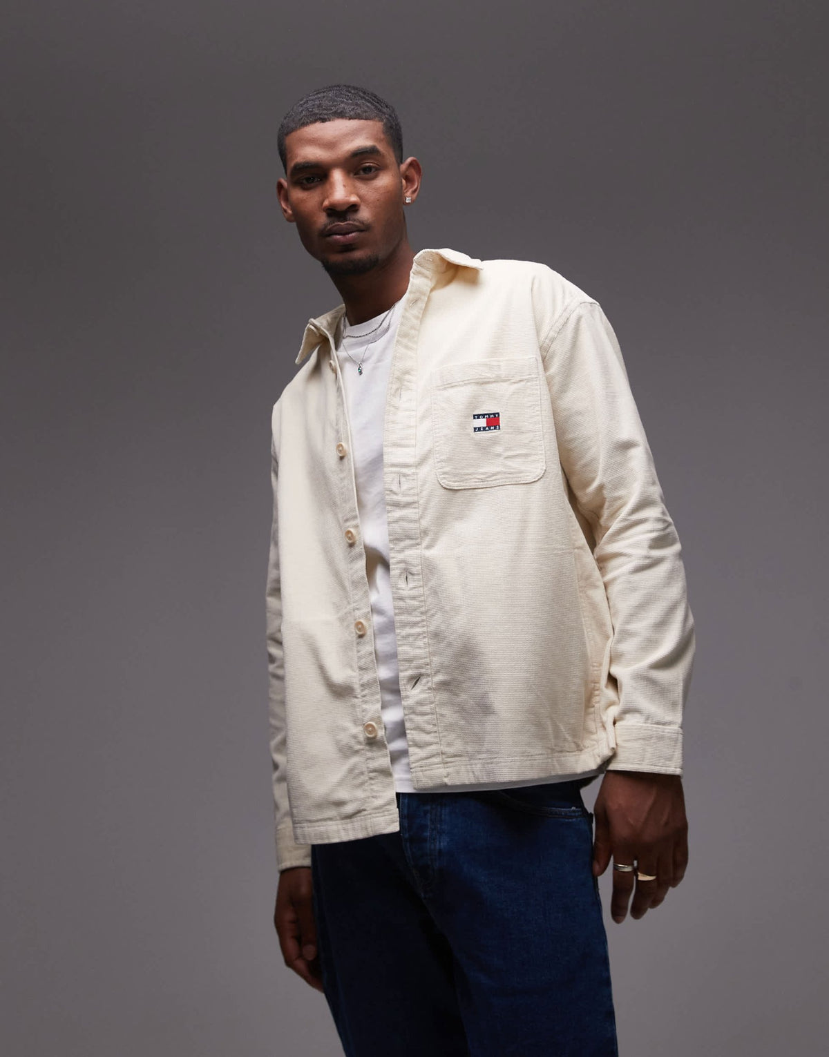 Tommy Jeans cord overshirt in beige - ASOS Sample Sale