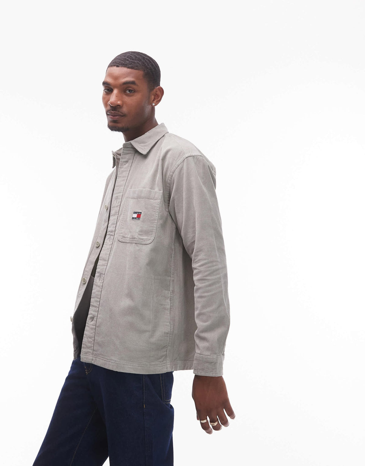 Tommy Jeans cord overshirt in sage green - ASOS Sample Sale