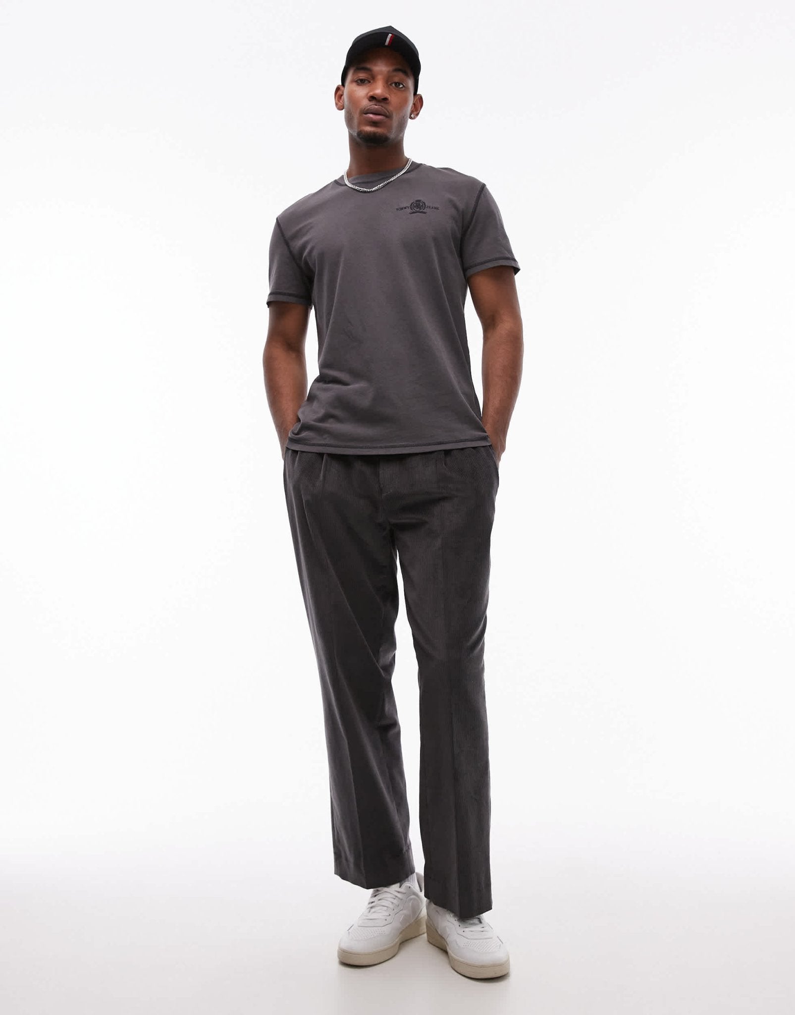 Tommy Jeans crest logo t-shirt in washed black - ASOS Sample Sale