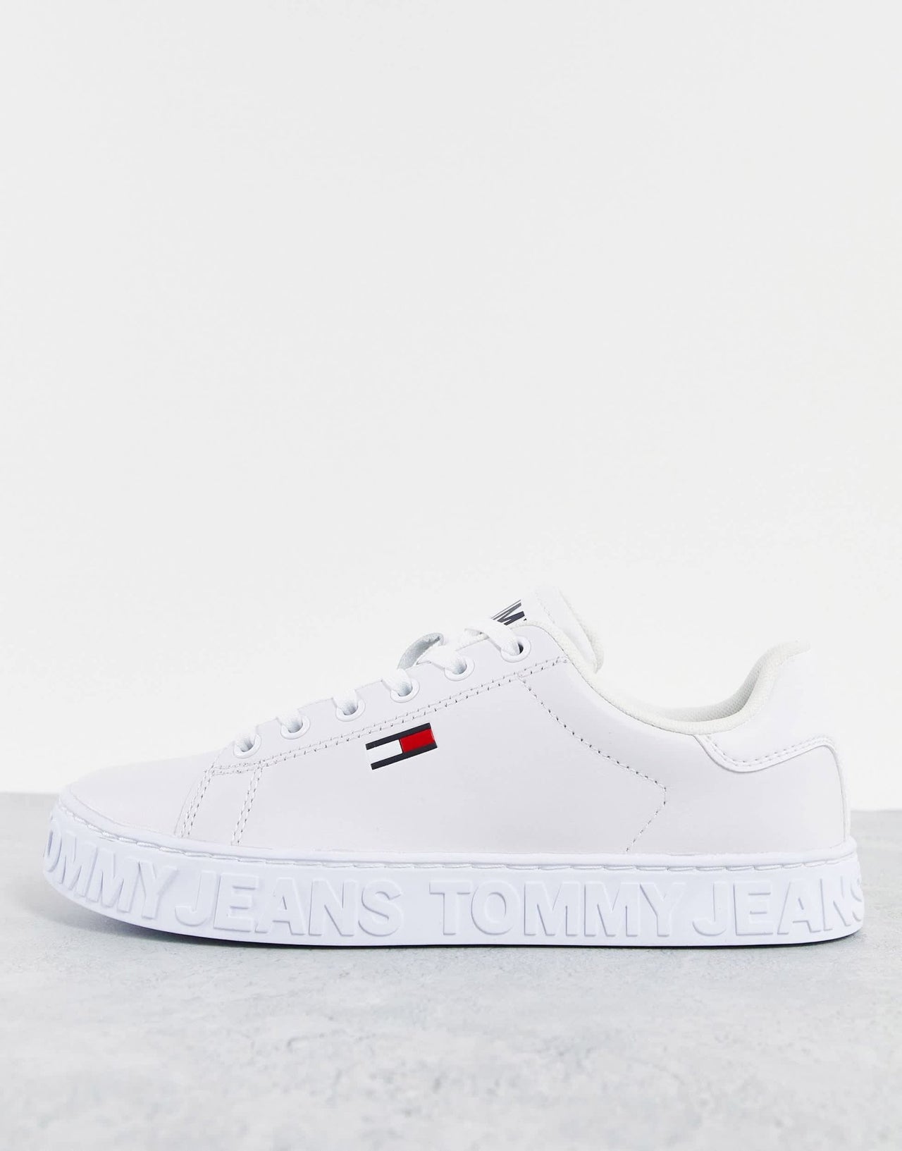 Tommy Jeans embossed logo sneaker in white - ASOS Sample Sale