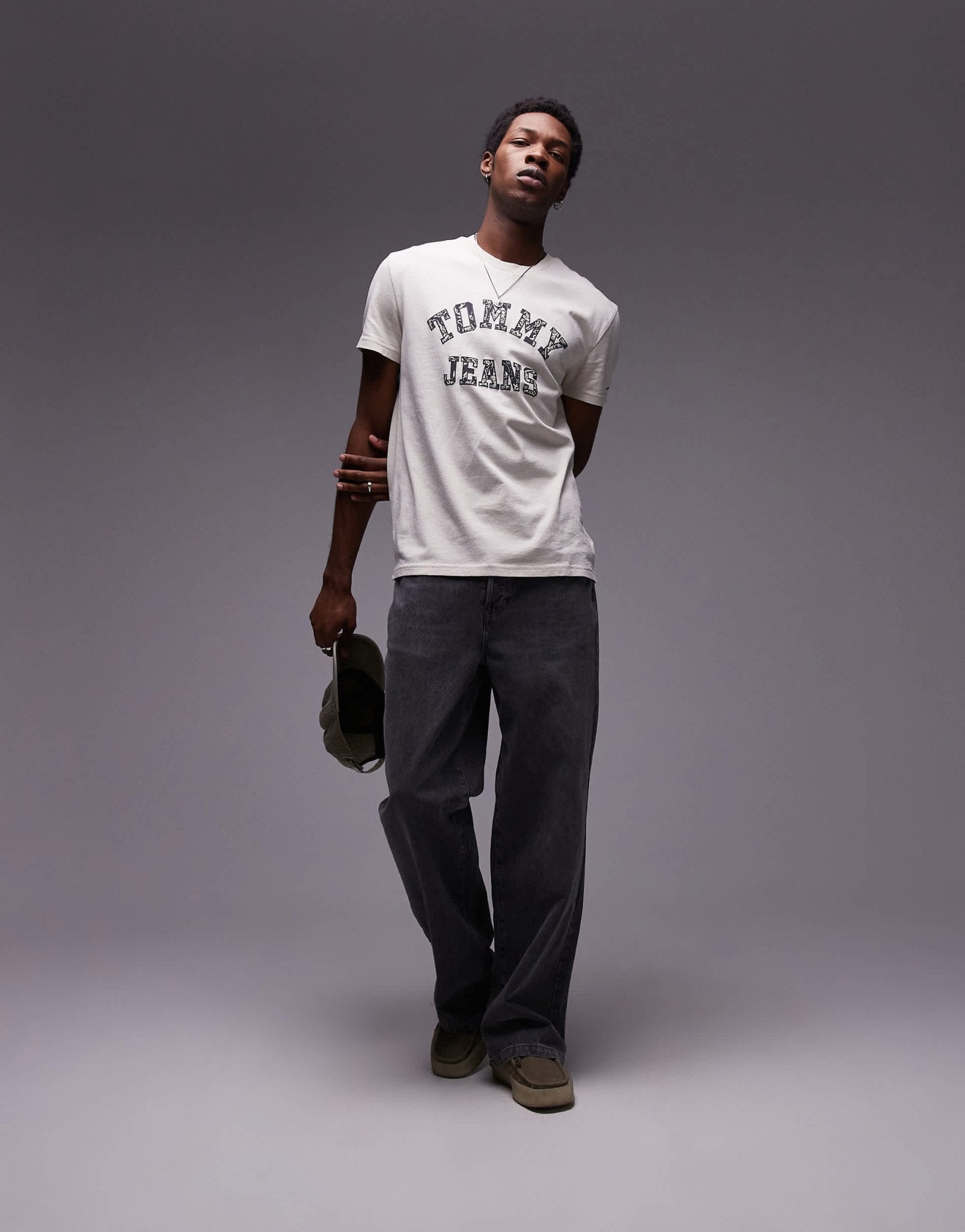 Tommy Jeans paisley varsity logo t-shirt in off white - ASOS Sample Sale