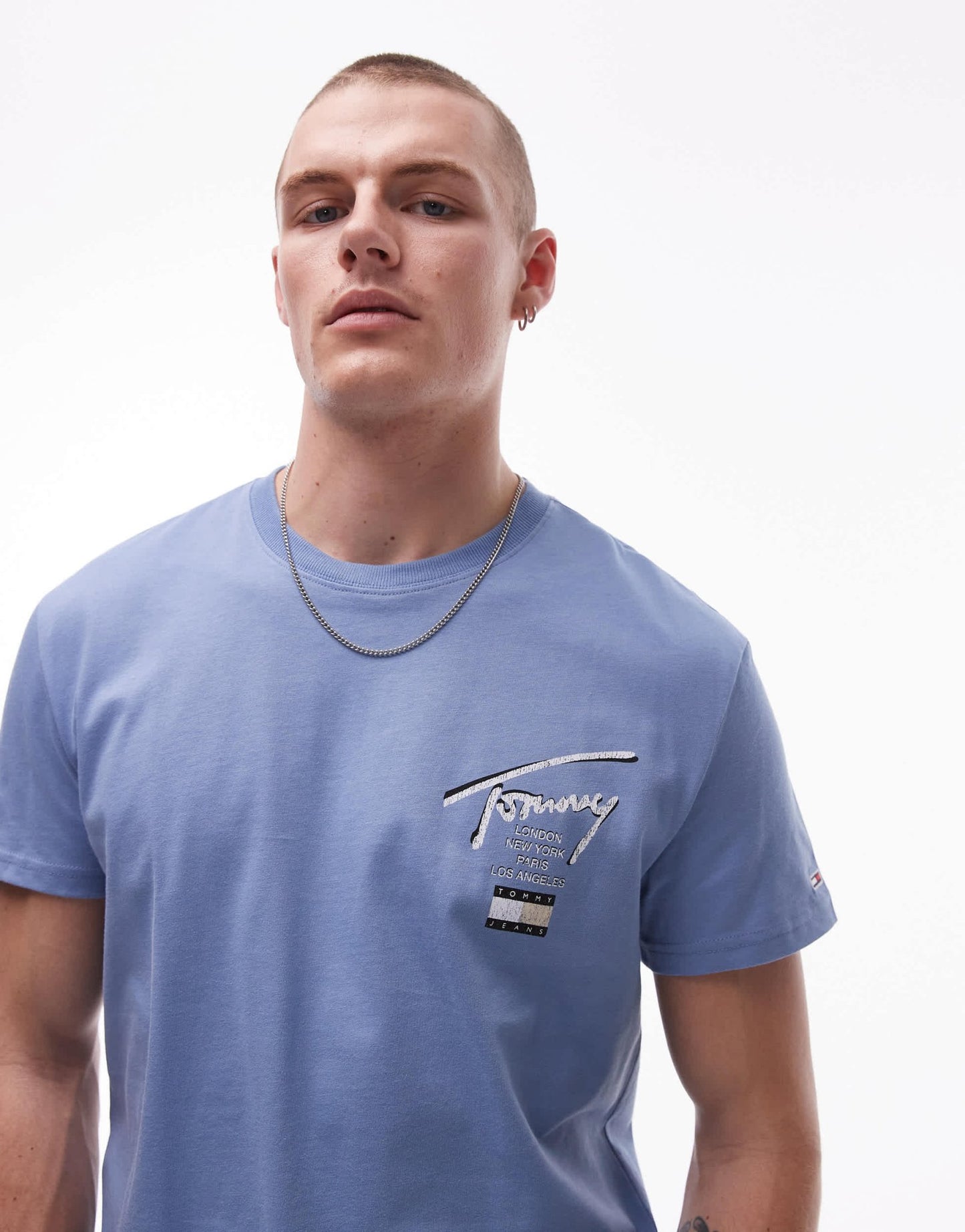 Tommy Jeans regular signature back print t-shirt in blue - ASOS Sample Sale
