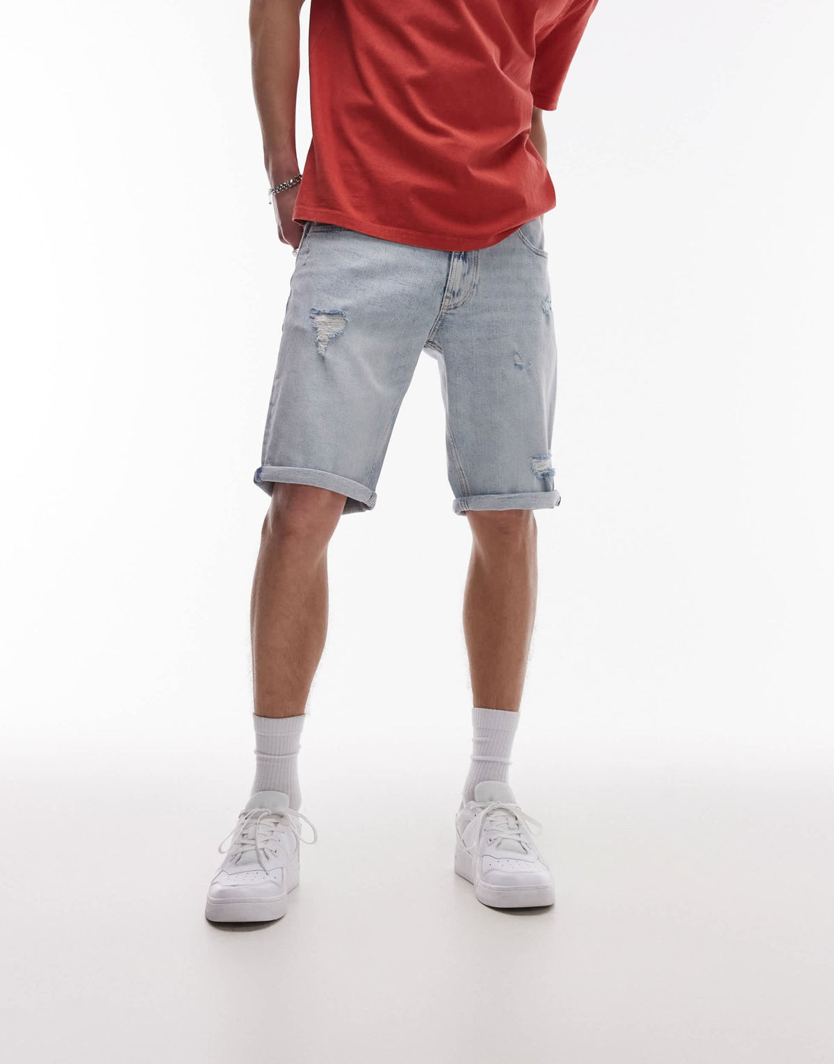 Tommy Jeans Ronnie slim denim shorts in light wash - ASOS Sample Sale