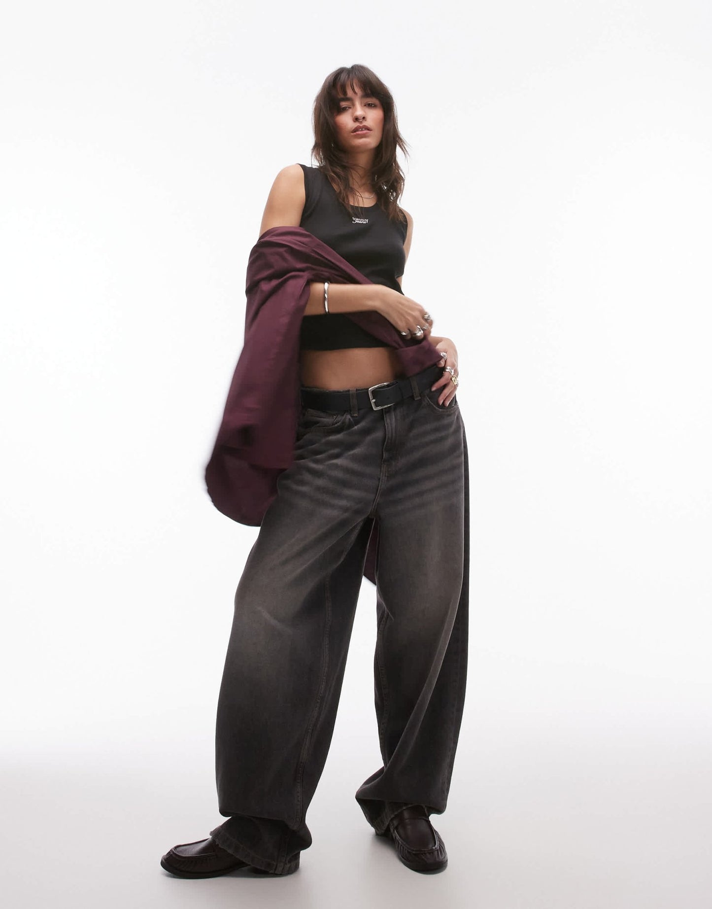 Tommy Jeans script rib tank top in black - ASOS Sample Sale