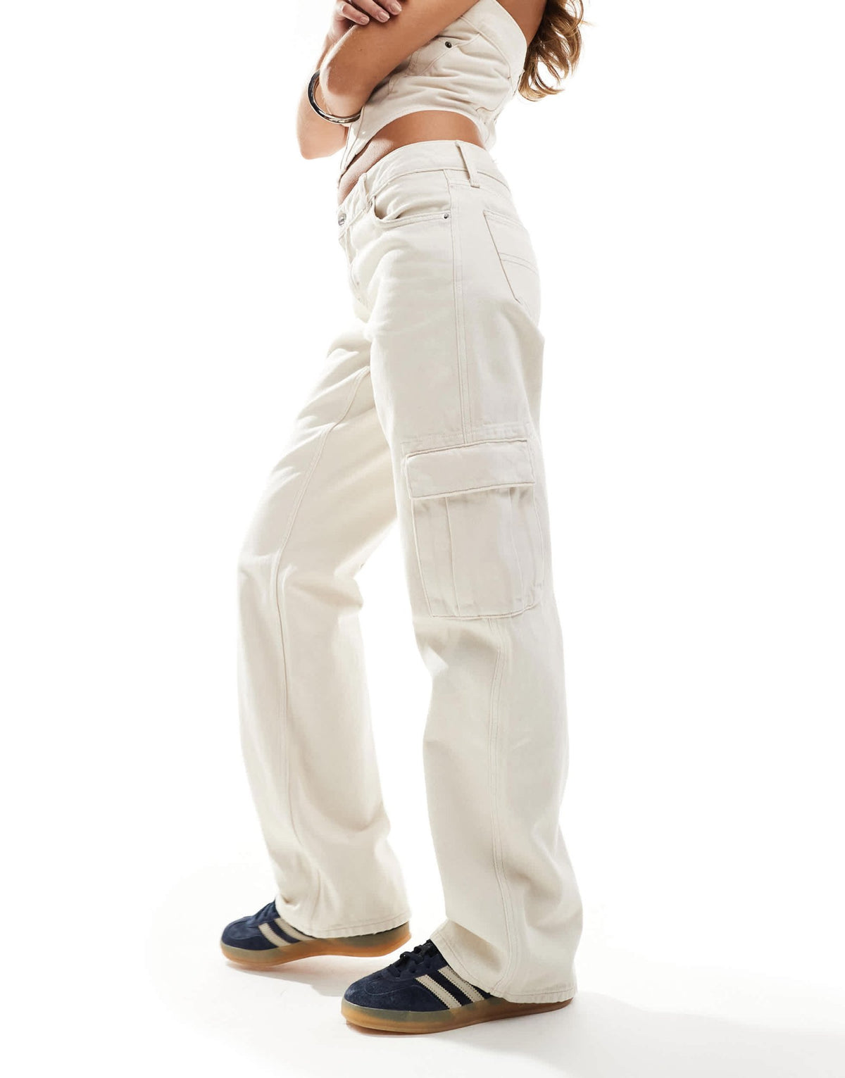Tommy Jeans Sophie denim cargo pants in off white - ASOS Sample Sale