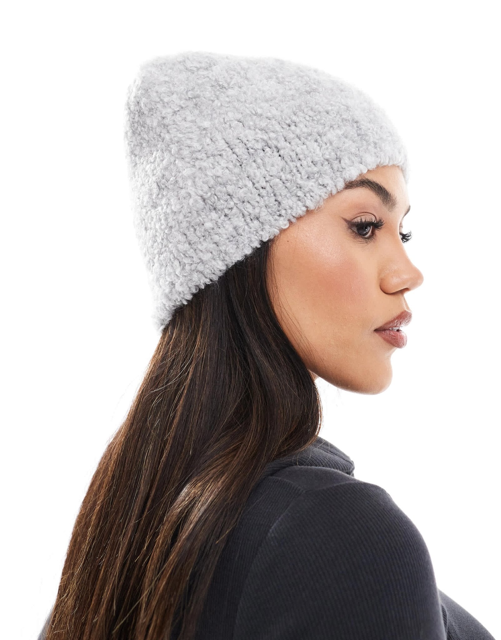 Tommy Jeans teddy beanie in silver grey - ASOS Sample Sale