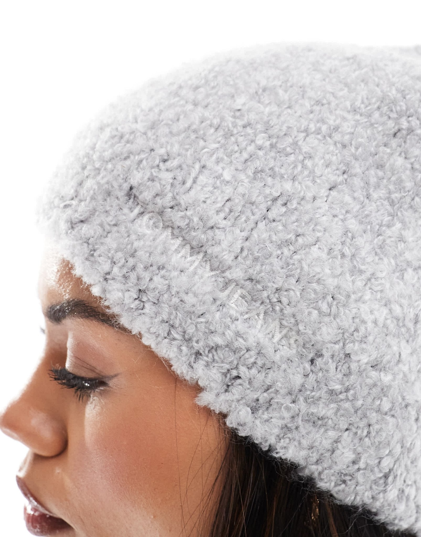 Tommy Jeans teddy beanie in silver grey - ASOS Sample Sale
