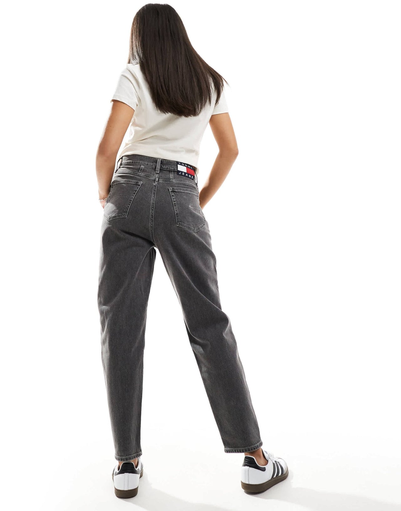 Tommy Jeans ultra high mom jeans in washed black - ASOS Sample Sale