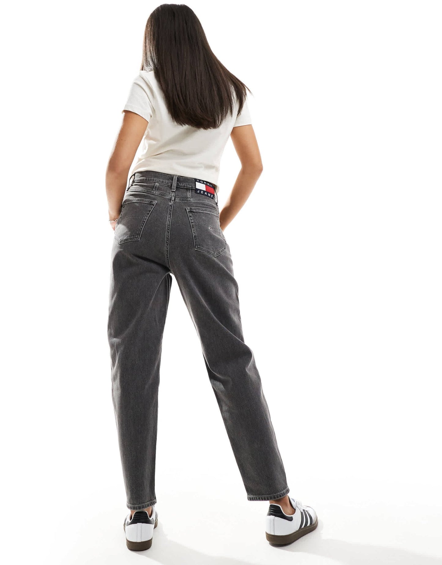 Tommy Jeans ultra high mom jeans in washed black - ASOS Sample Sale