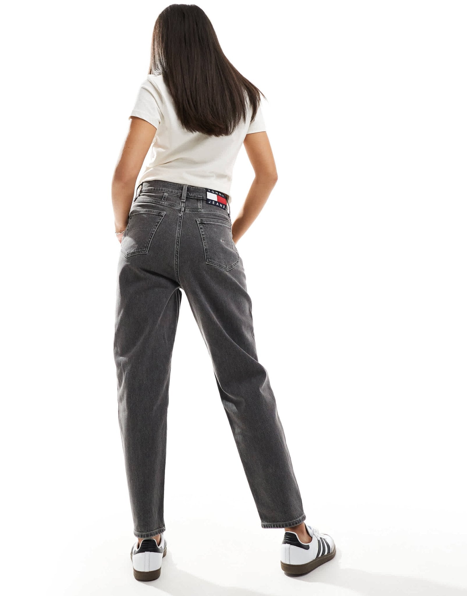 Tommy Jeans ultra high mom jeans in washed black - ASOS Sample Sale