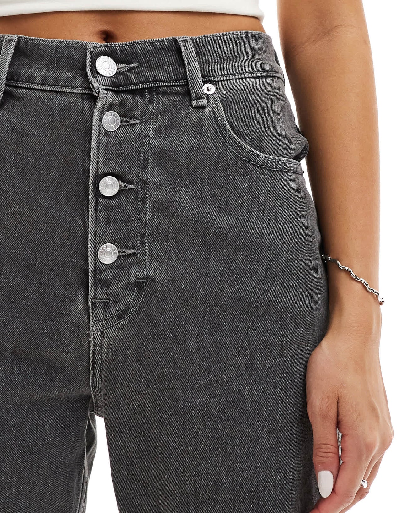 Tommy Jeans ultra high mom jeans in washed black - ASOS Sample Sale