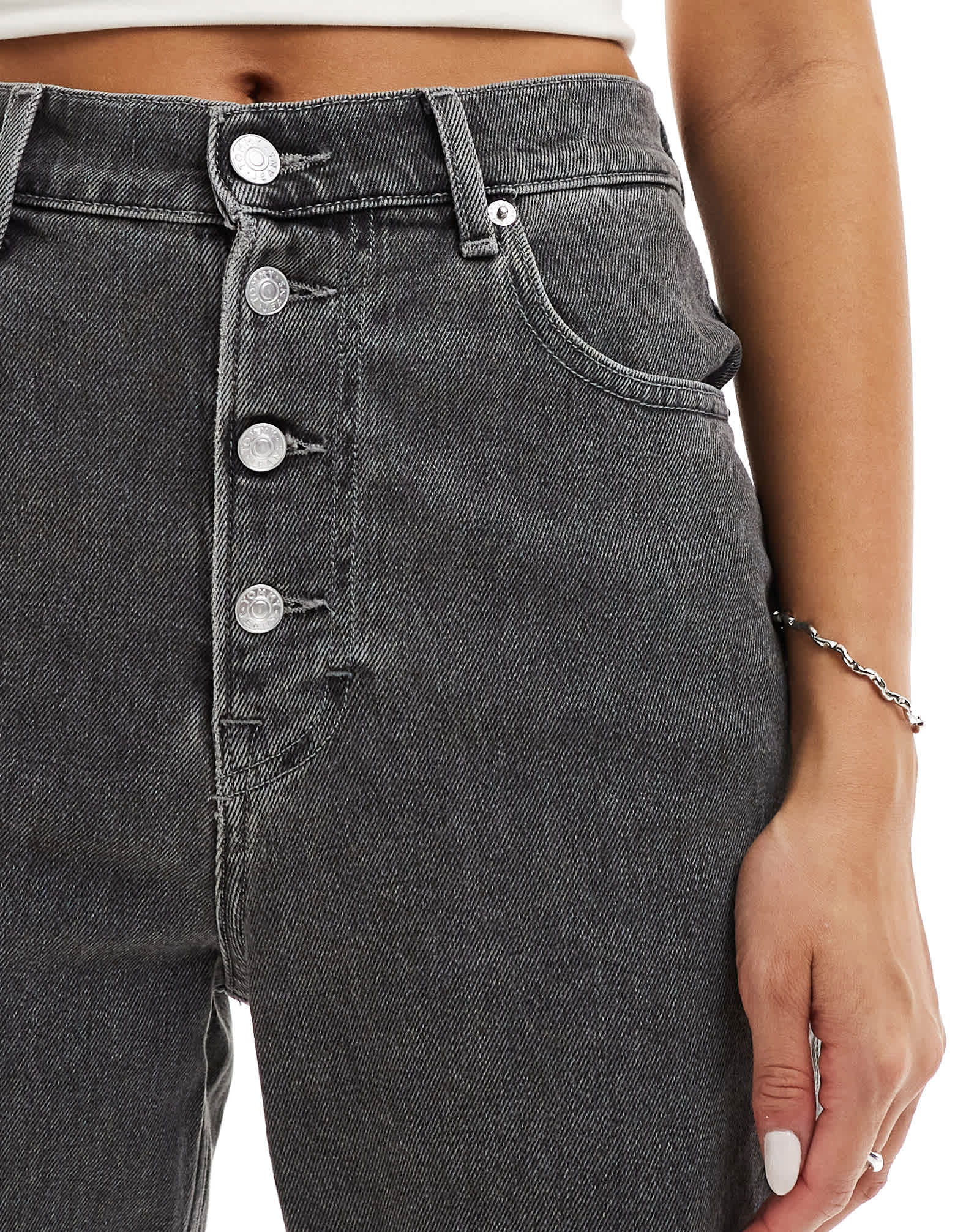 Tommy Jeans ultra high mom jeans in washed black - ASOS Sample Sale