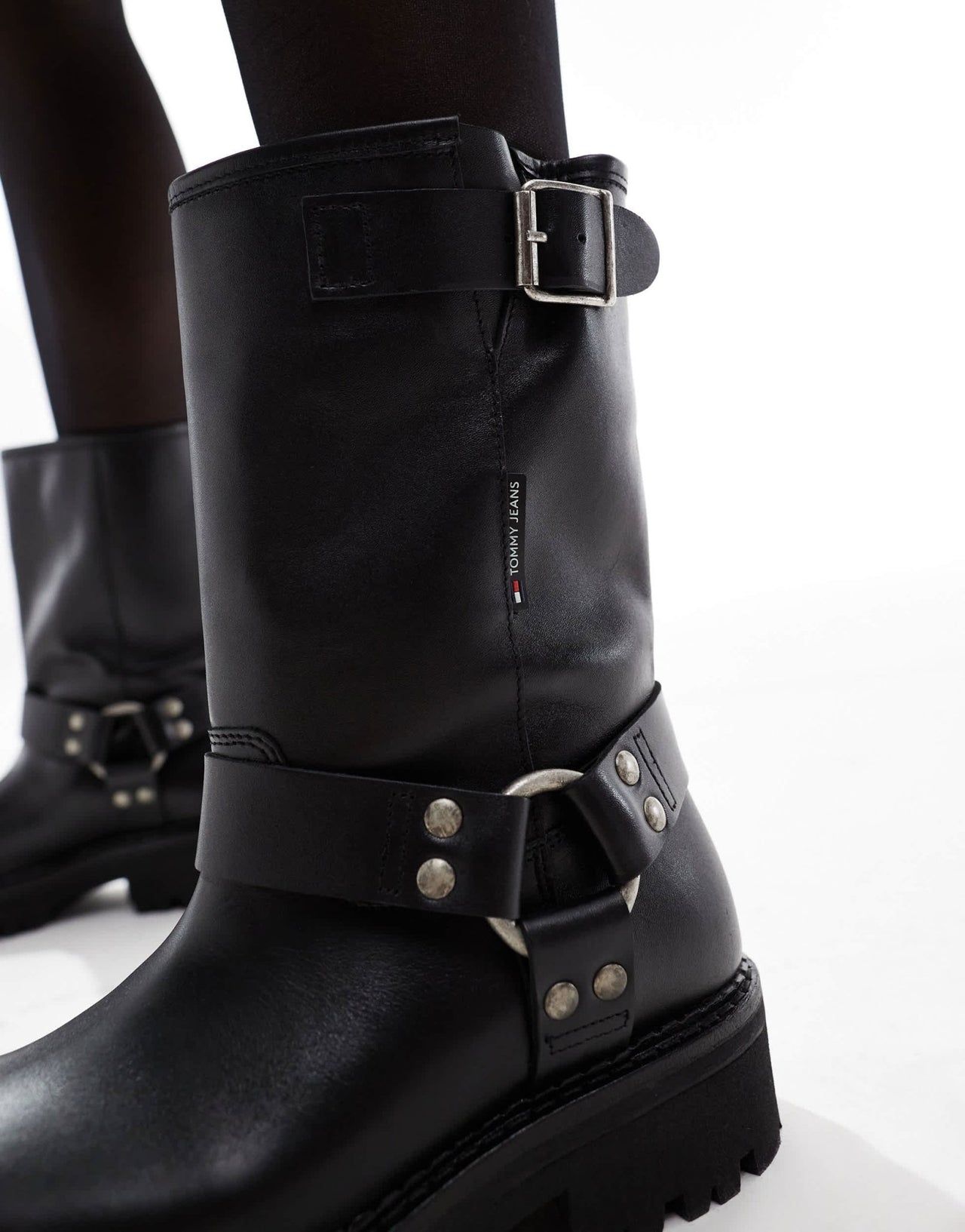 Tommy Jeans urban biker boots in black - ASOS Sample Sale
