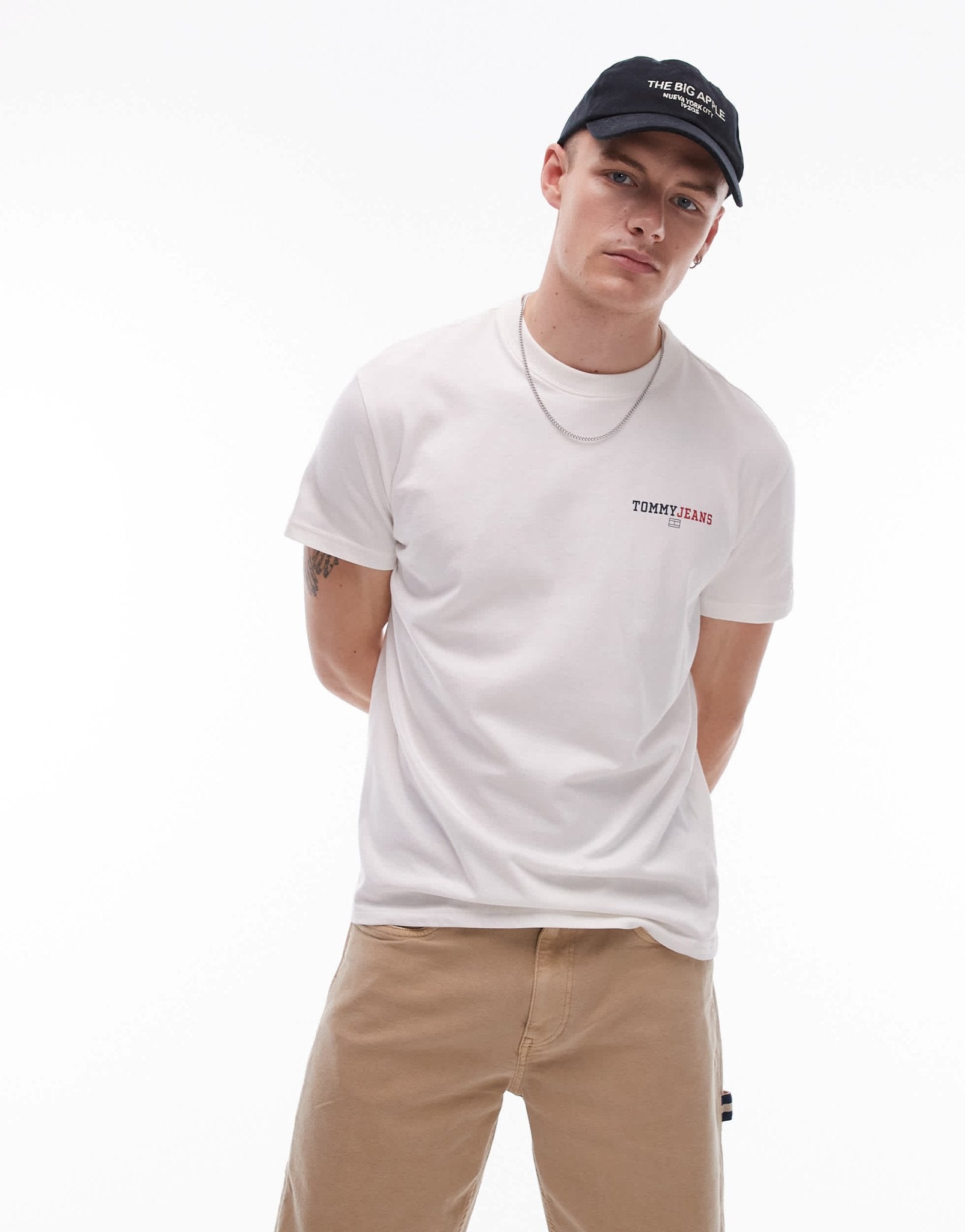 Tommy Jeans varsity back print graphic t-shirt in off white - ASOS Sample Sale