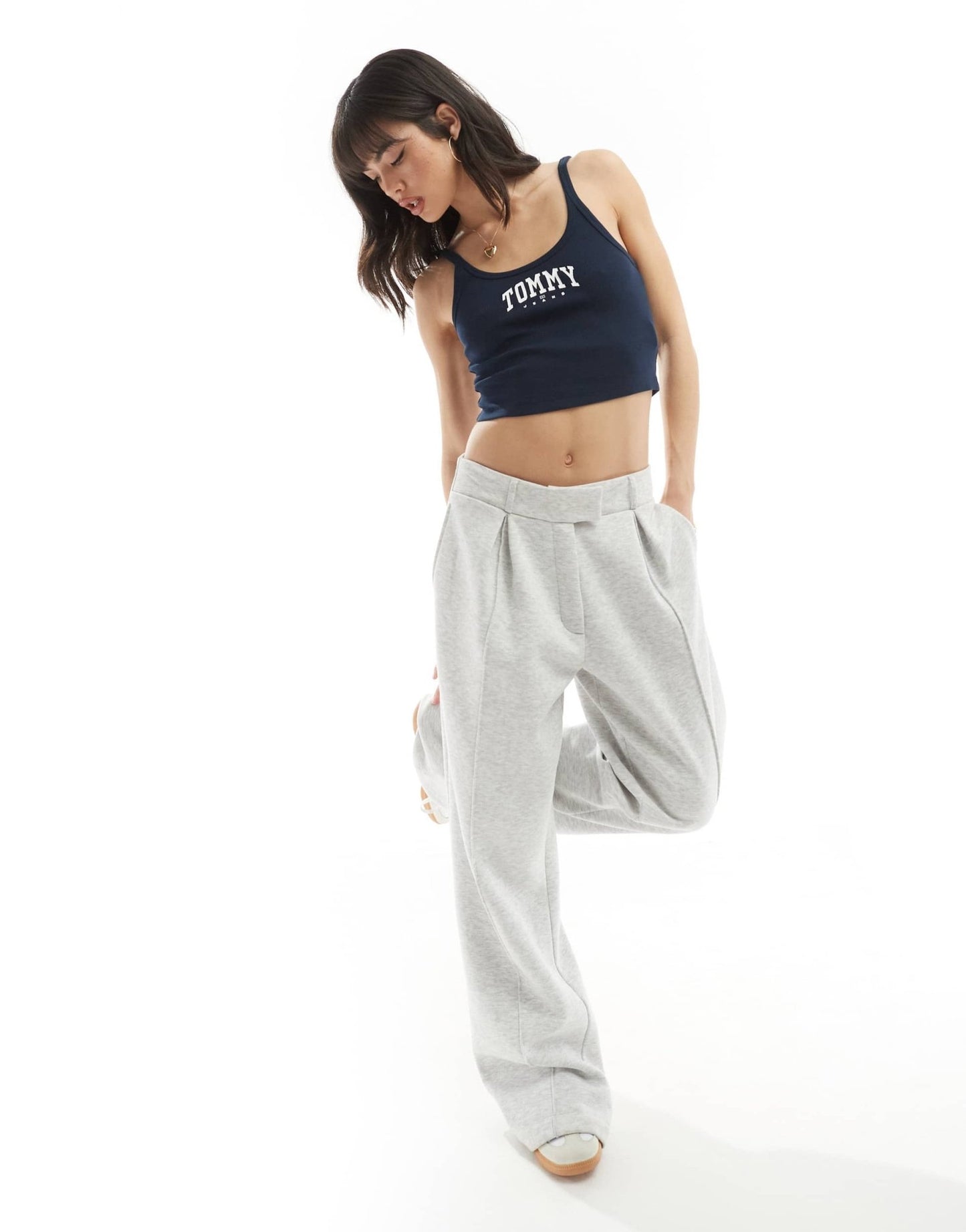 Tommy Jeans varsity logo tank top in navy - ASOS Sample Sale