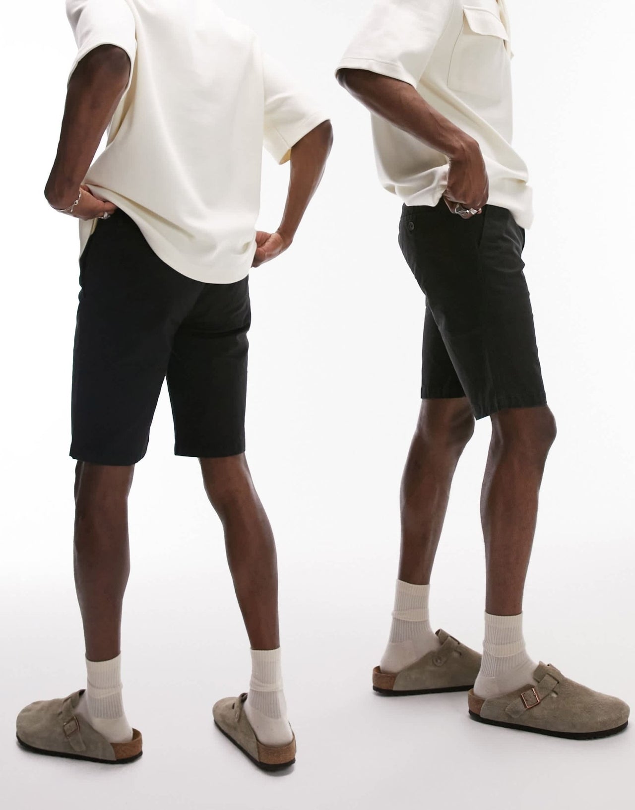 Topman 2 pack skinny chino shorts in black - ASOS Sample Sale