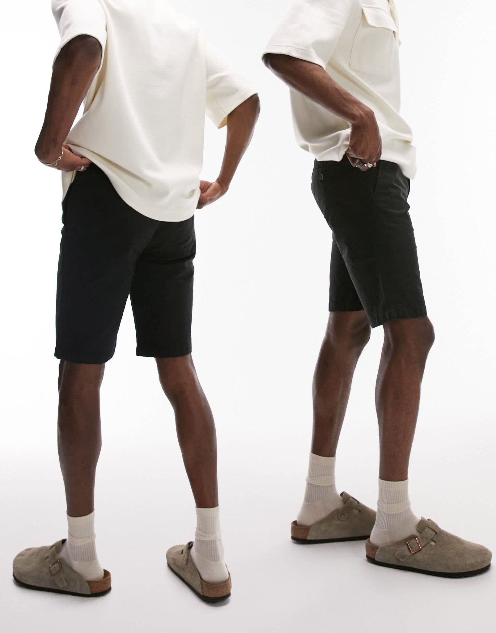 Topman 2 pack skinny chino shorts in black - ASOS Sample Sale
