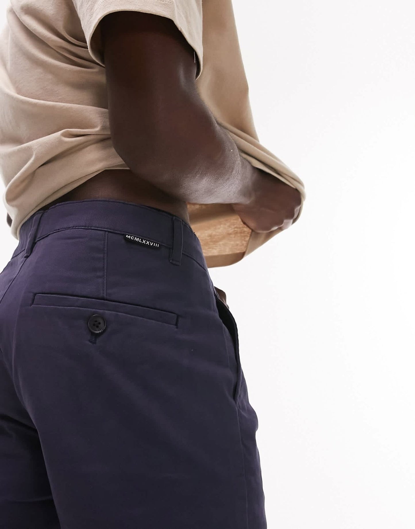 Topman 2 pack skinny chino shorts in navy and stone - ASOS Sample Sale