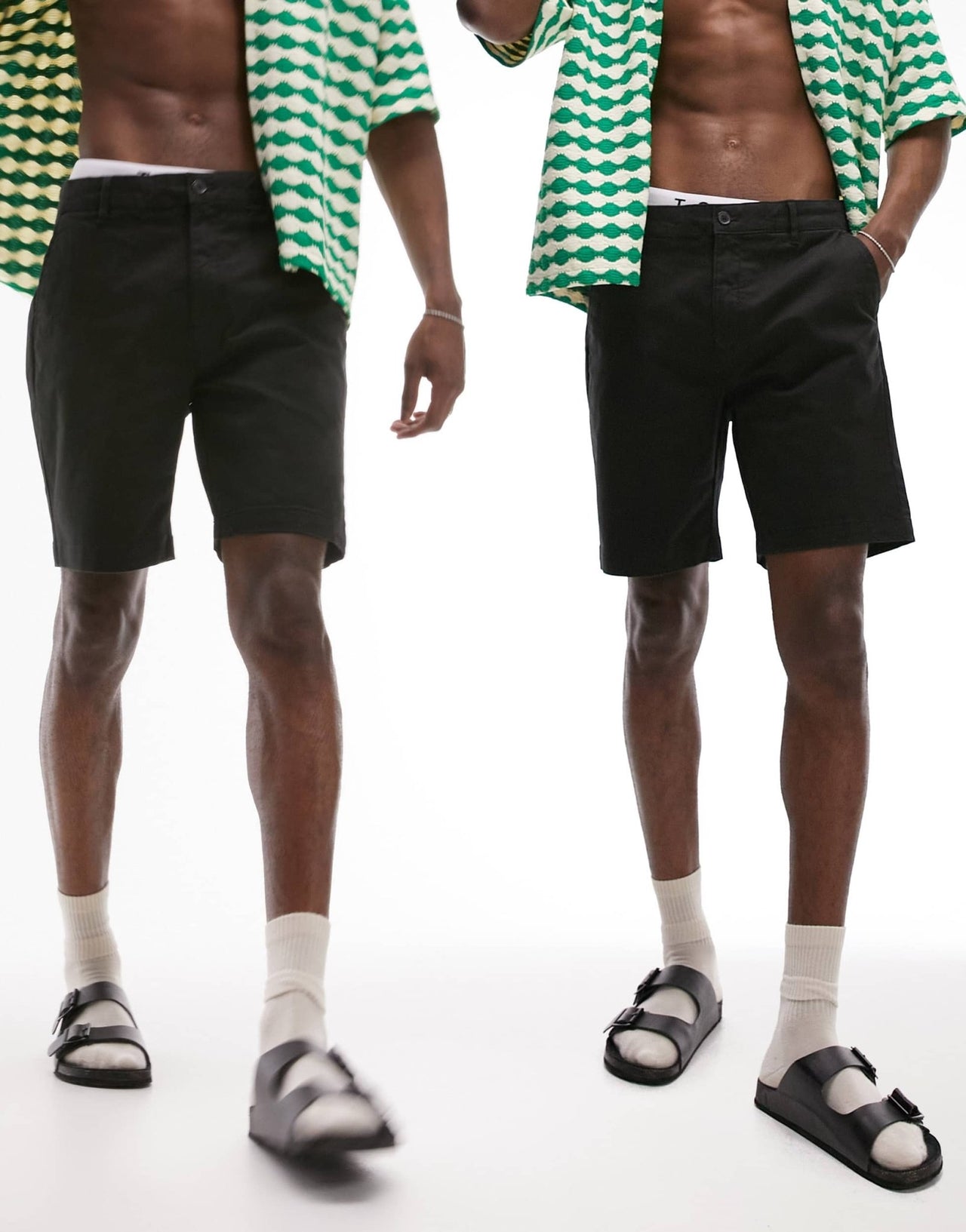 Topman 2 pack slim chino shorts in black - ASOS Sample Sale