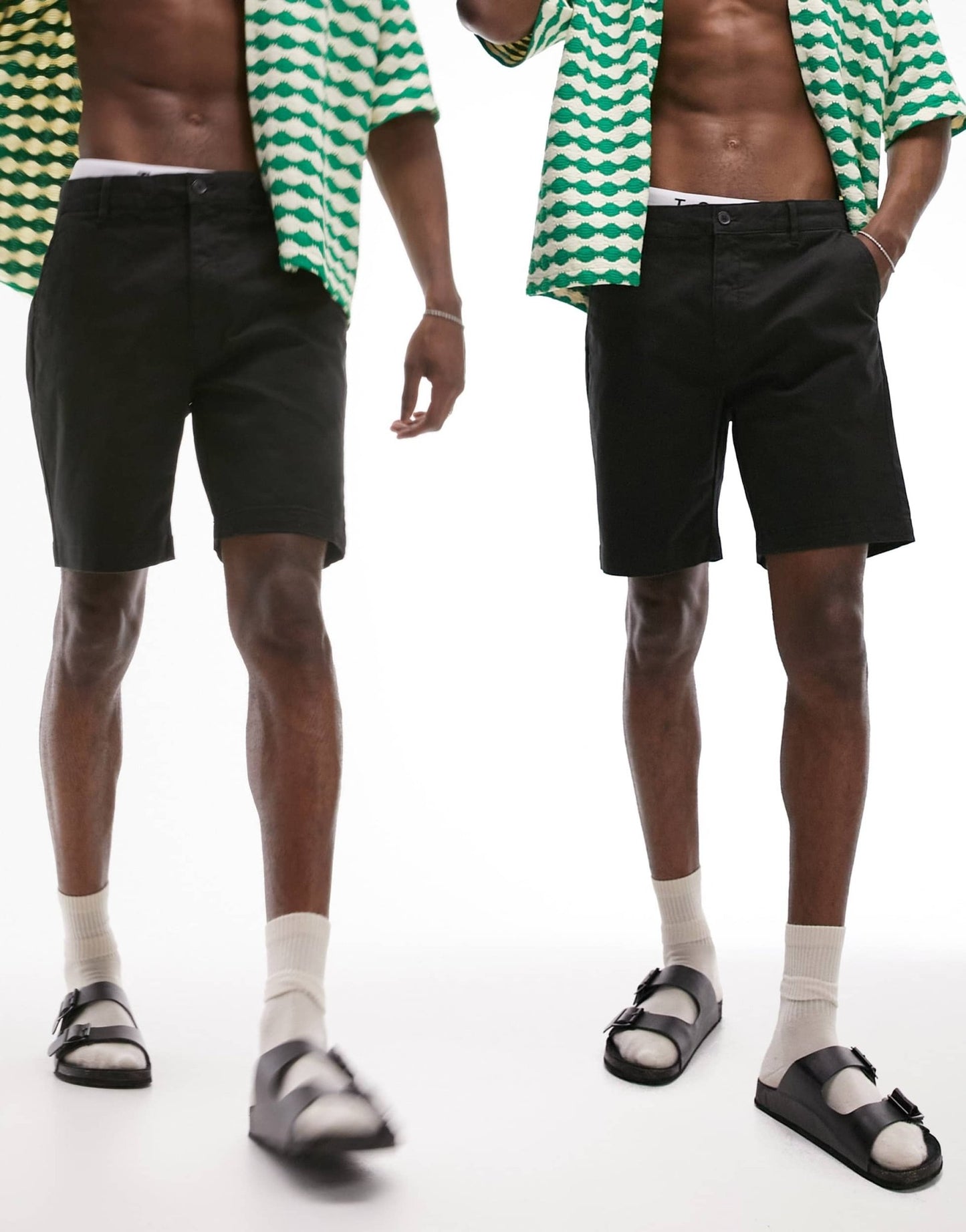 Topman 2 pack slim chino shorts in black - ASOS Sample Sale