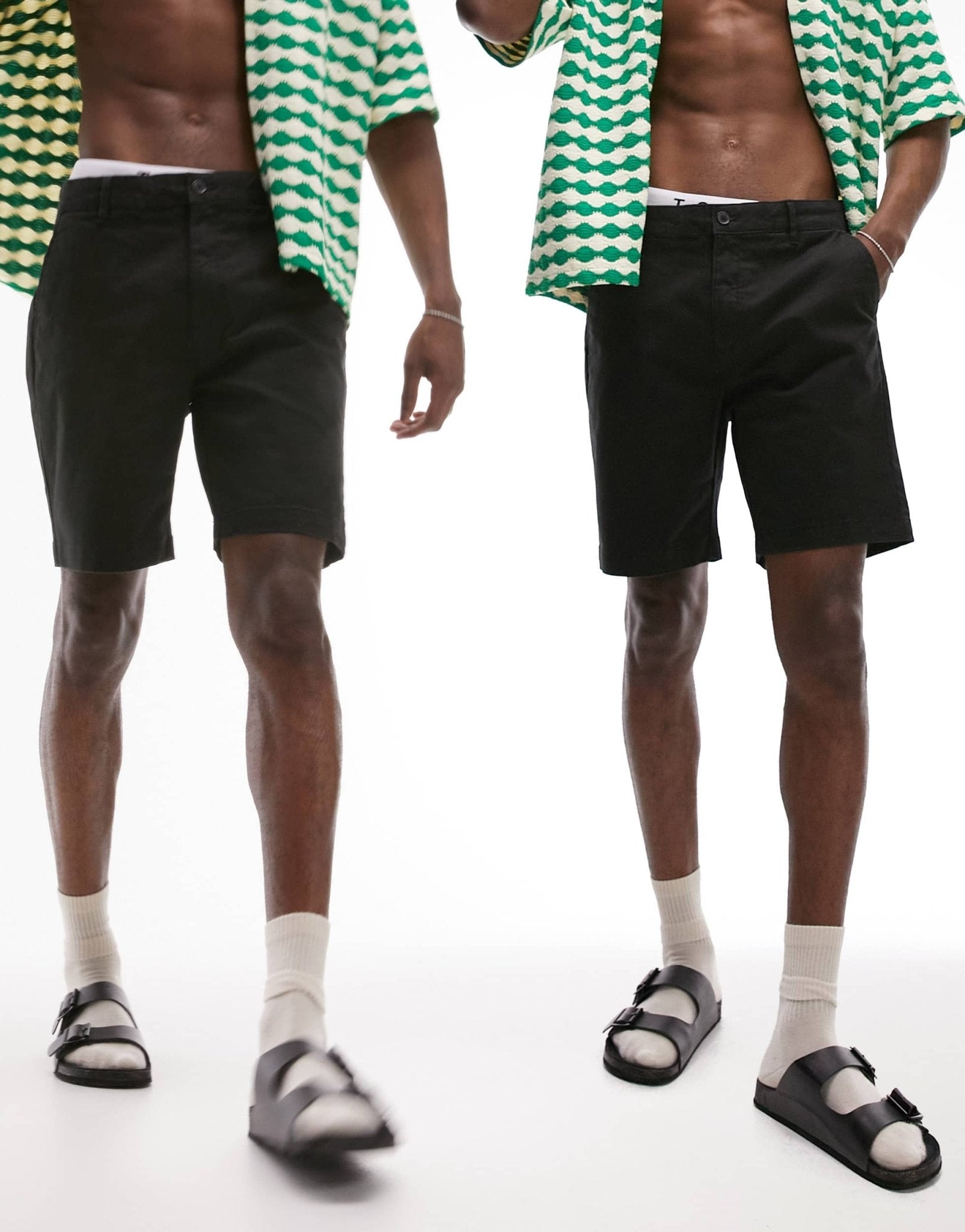 Topman 2 pack slim chino shorts in black - ASOS Sample Sale