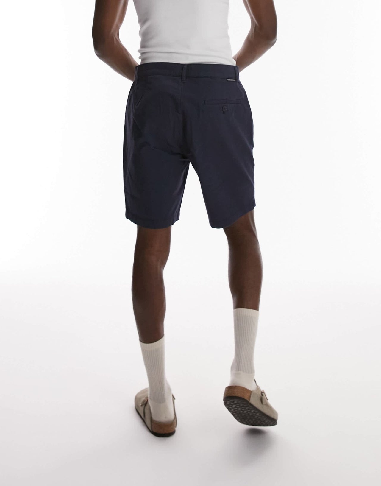 Topman 2 pack slim chino shorts in navy and stone - ASOS Sample Sale