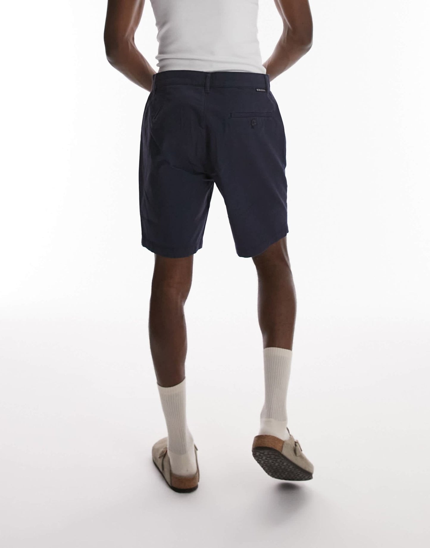 Topman 2 pack slim chino shorts in navy and stone - ASOS Sample Sale