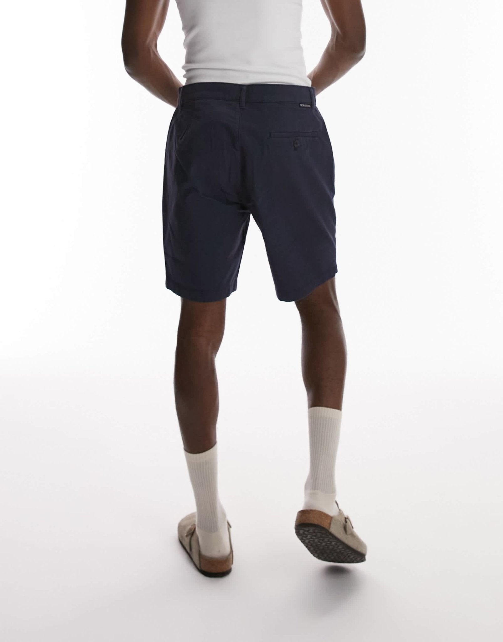 Topman 2 pack slim chino shorts in navy and stone - ASOS Sample Sale