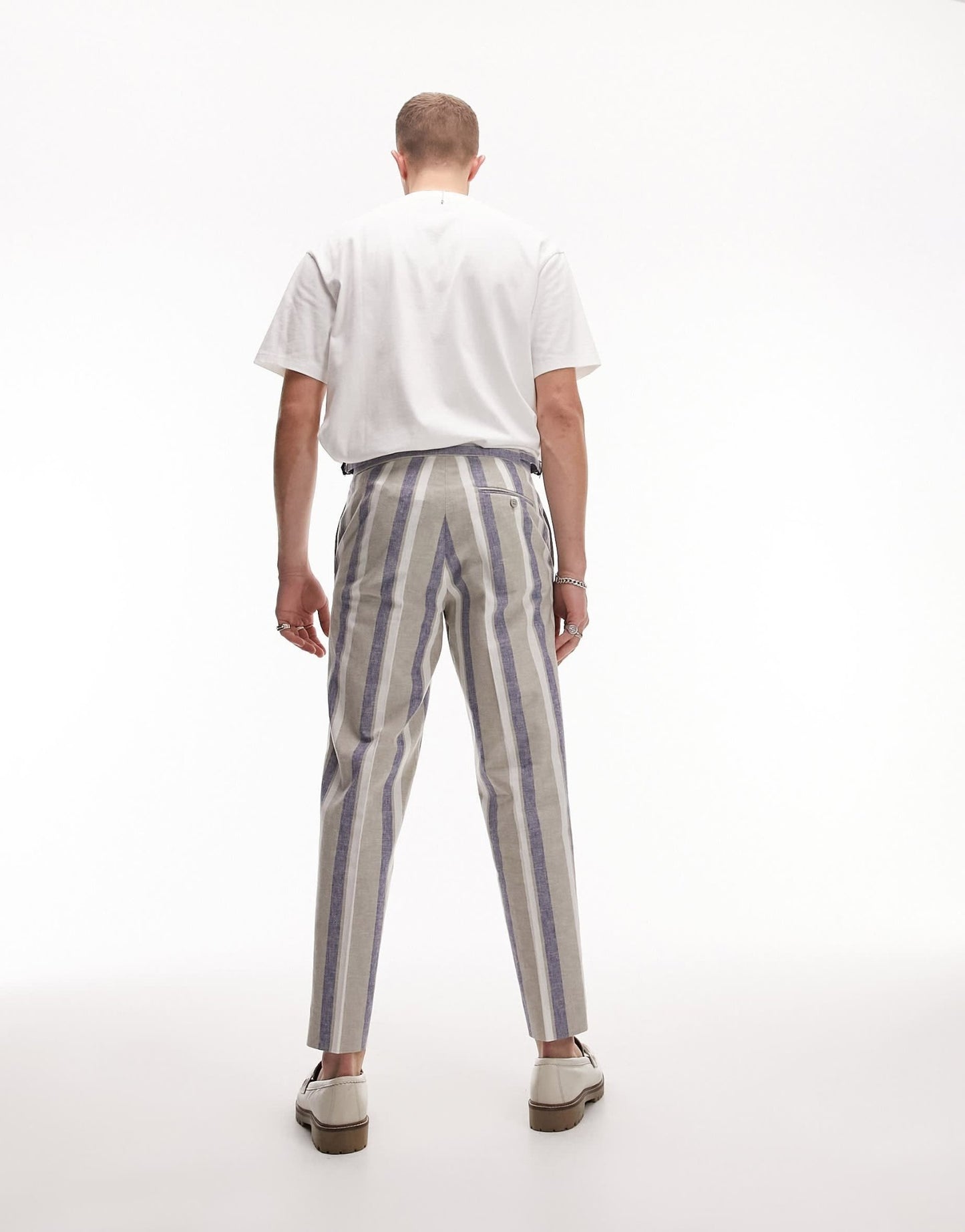 Topman blue stripe smart trousers - ASOS Sample Sale