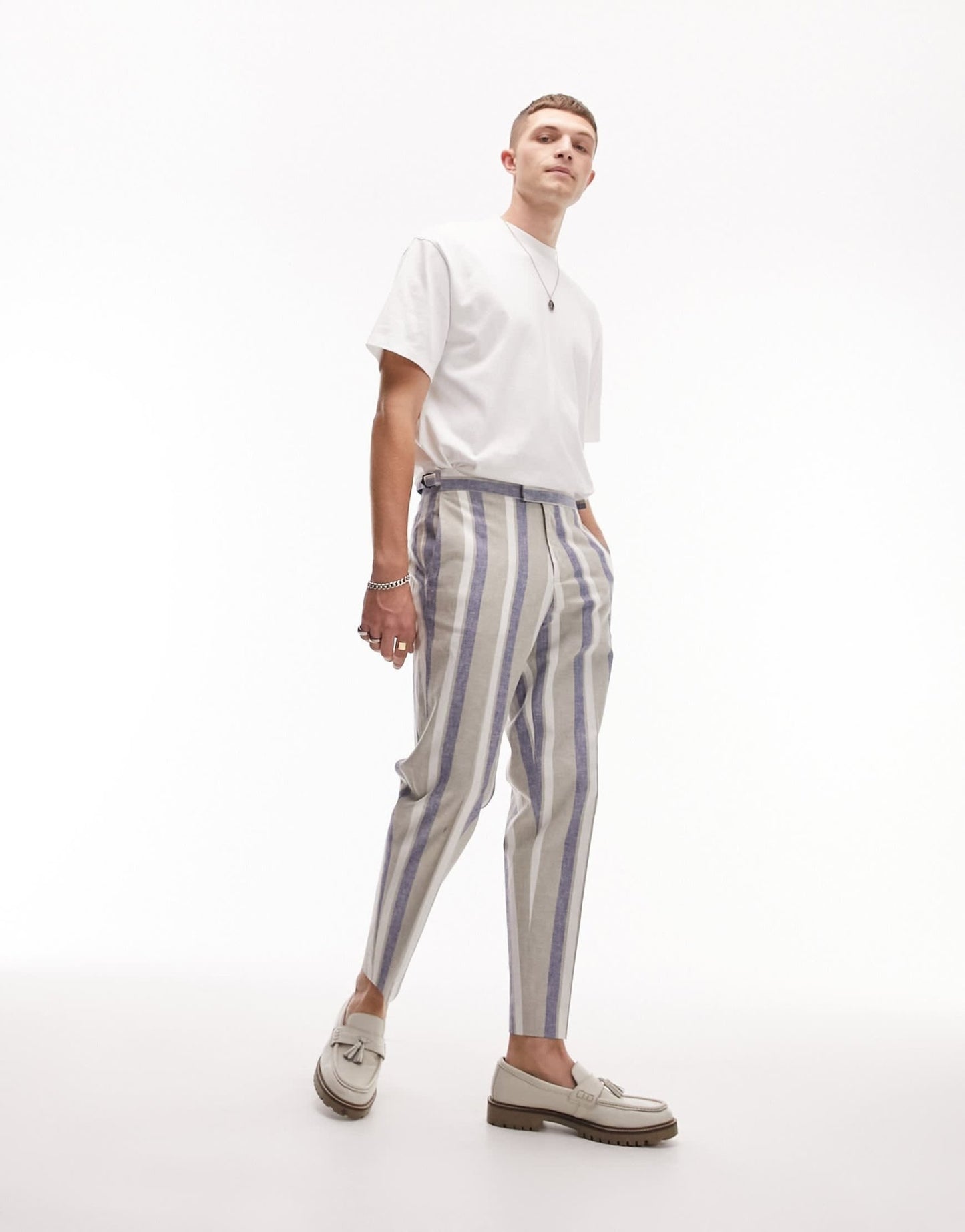 Topman blue stripe smart trousers - ASOS Sample Sale