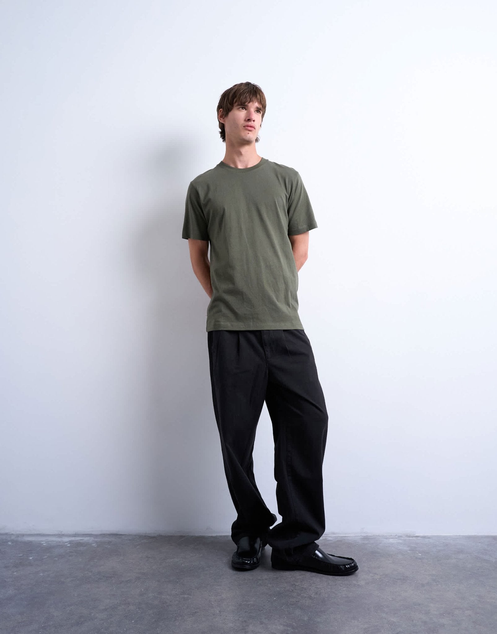 Topman classic fit t-shirt in khaki - ASOS Sample Sale