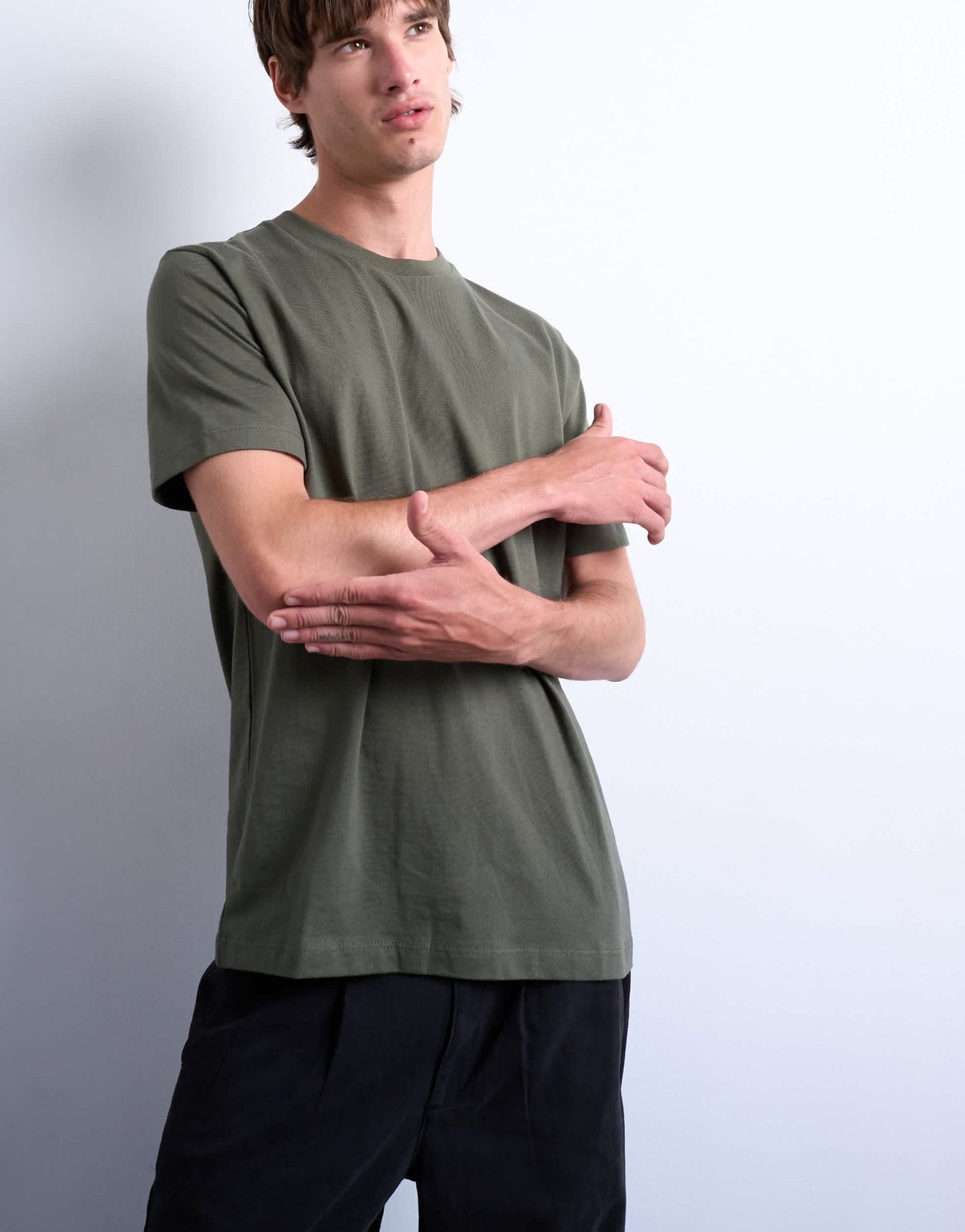 Topman classic fit t-shirt in khaki - ASOS Sample Sale